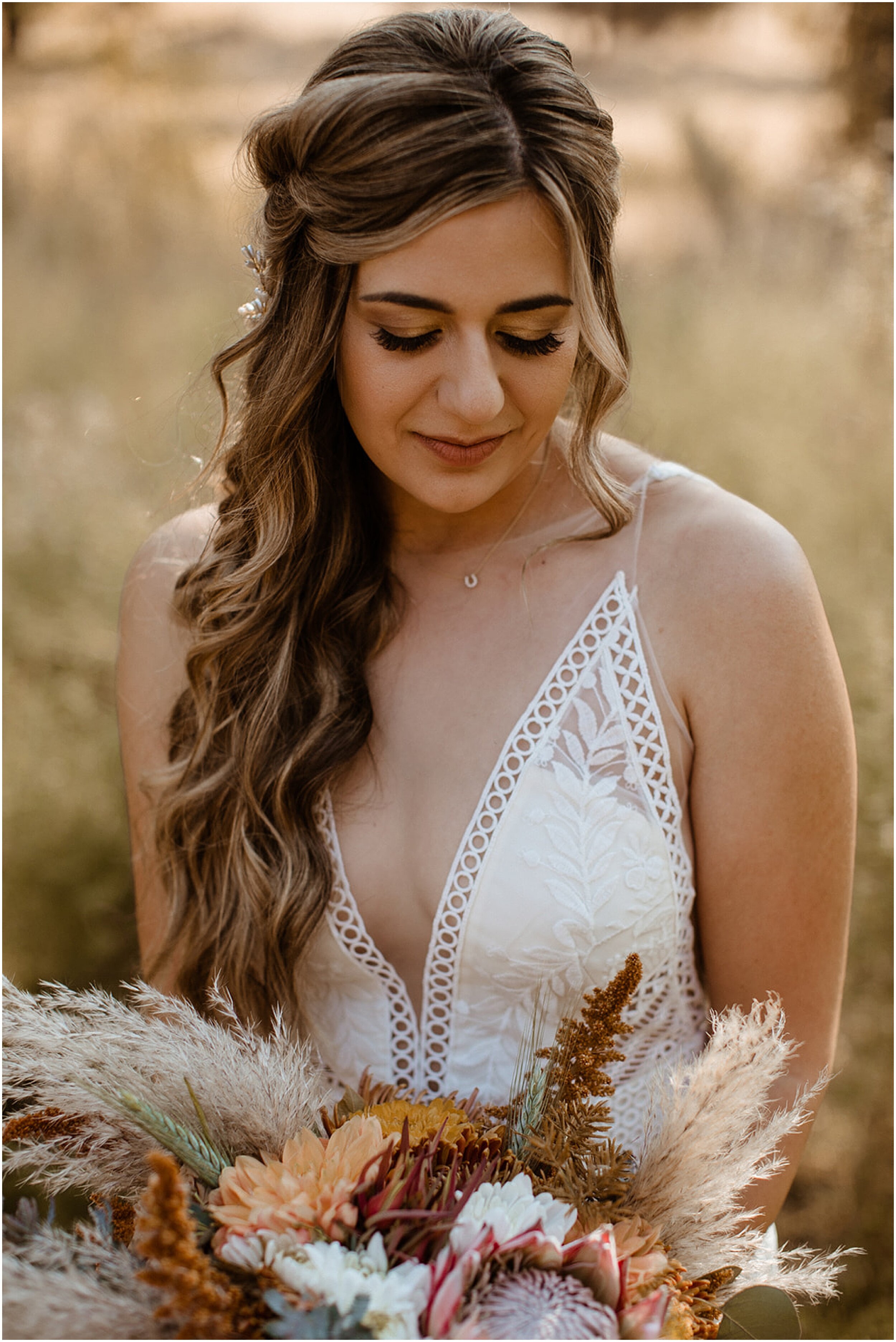 bride holding bouquet