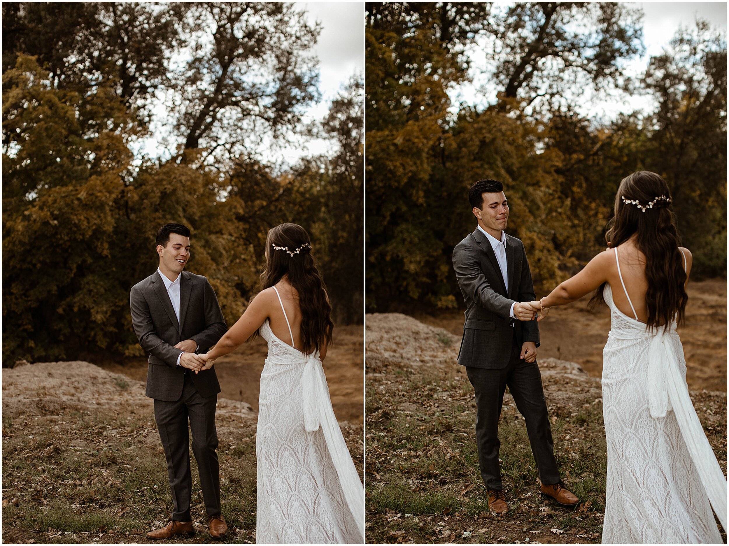 groom seeing bride for the first time