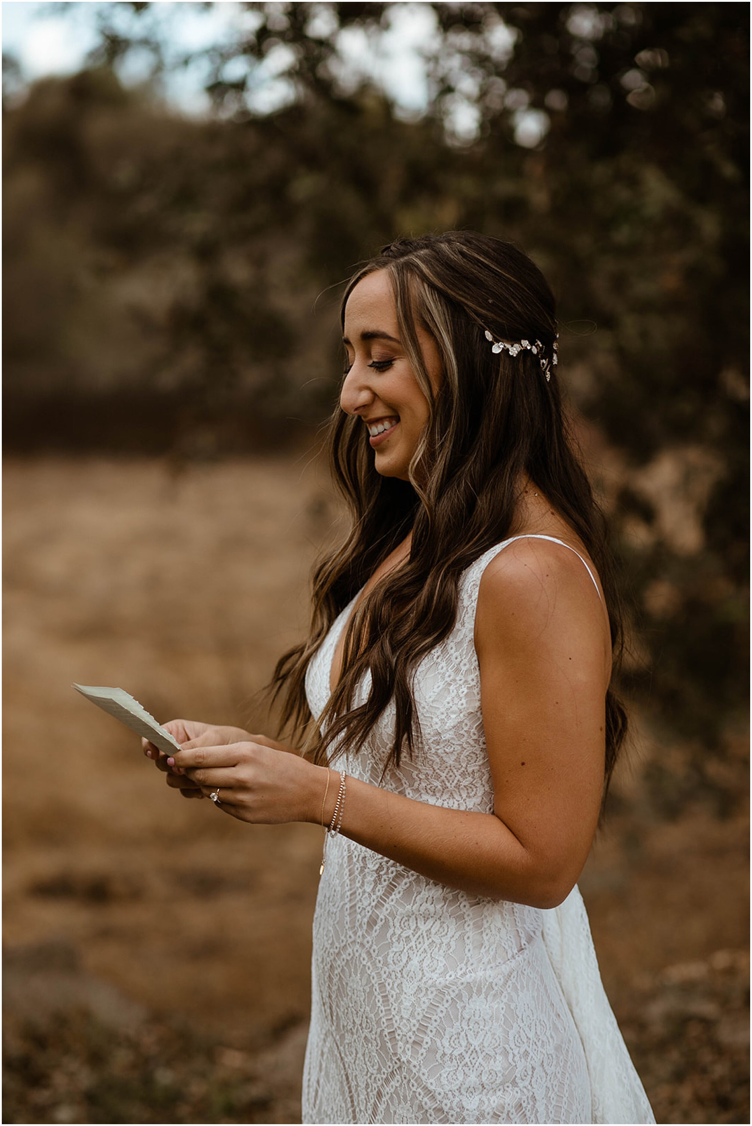 bride reading vows