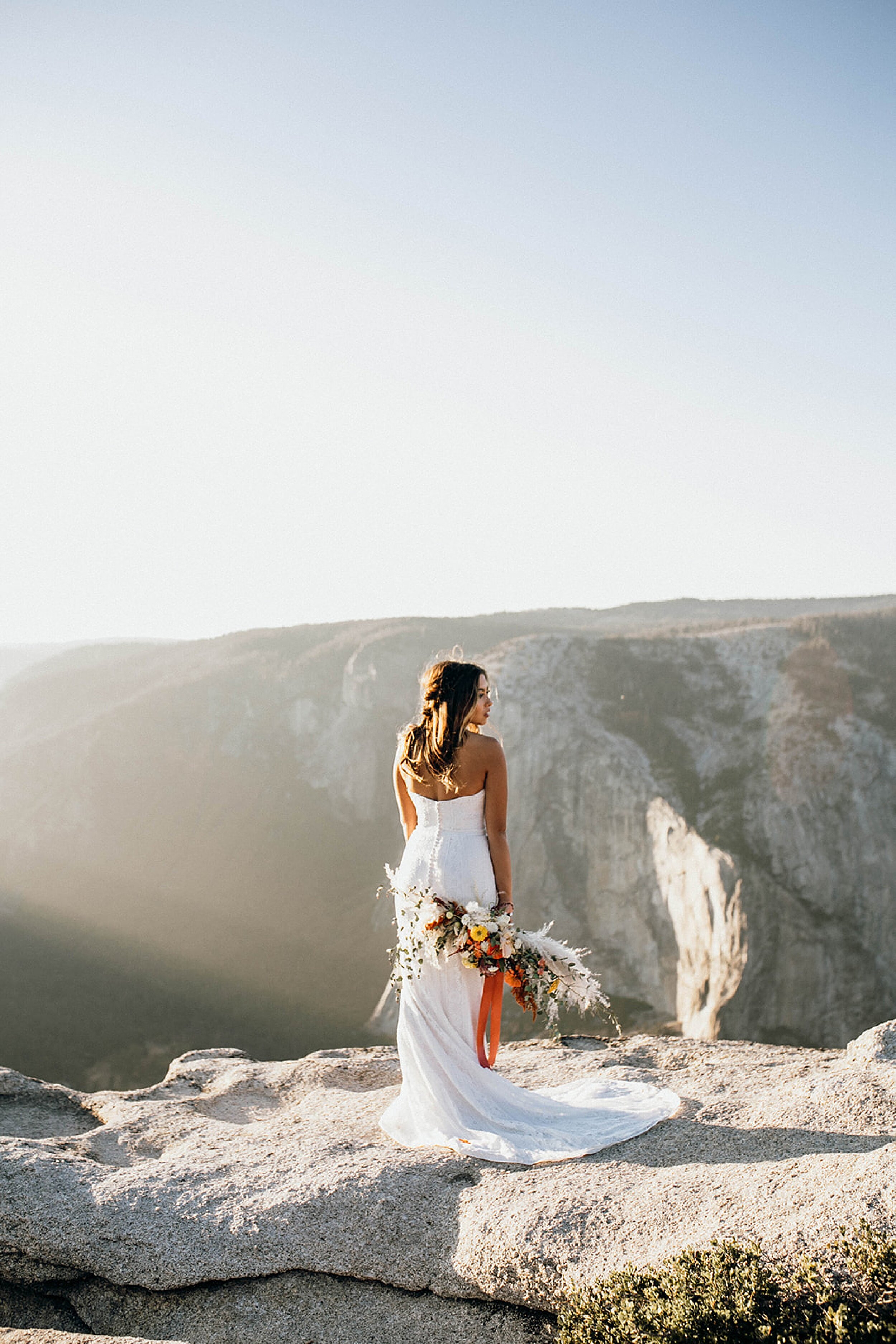 bride standing at taft point