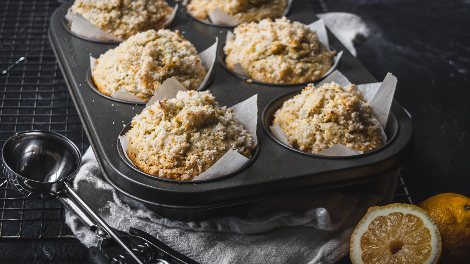 Lemon Poppyseed Sourdough Discard Muffins