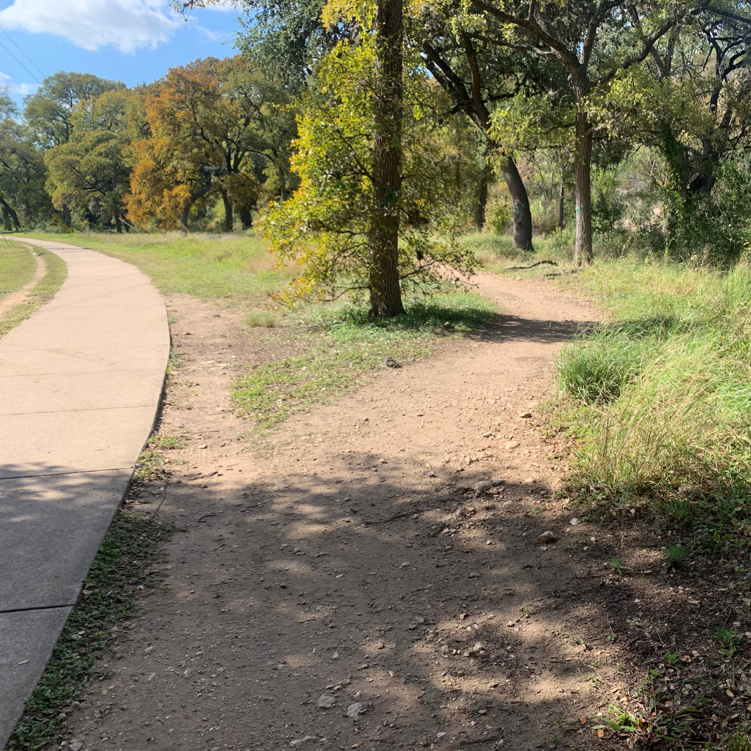 Detour trail options next to Lamar Blvd.