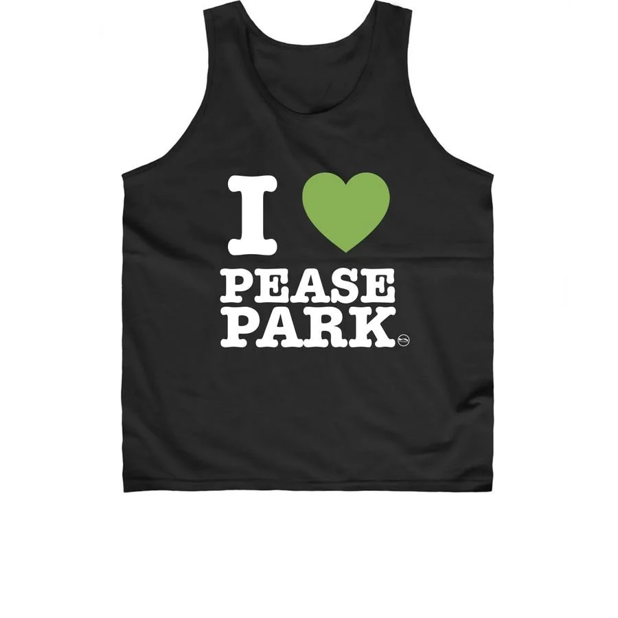 I Love Pease Park Black Tank Bonfire.jpeg