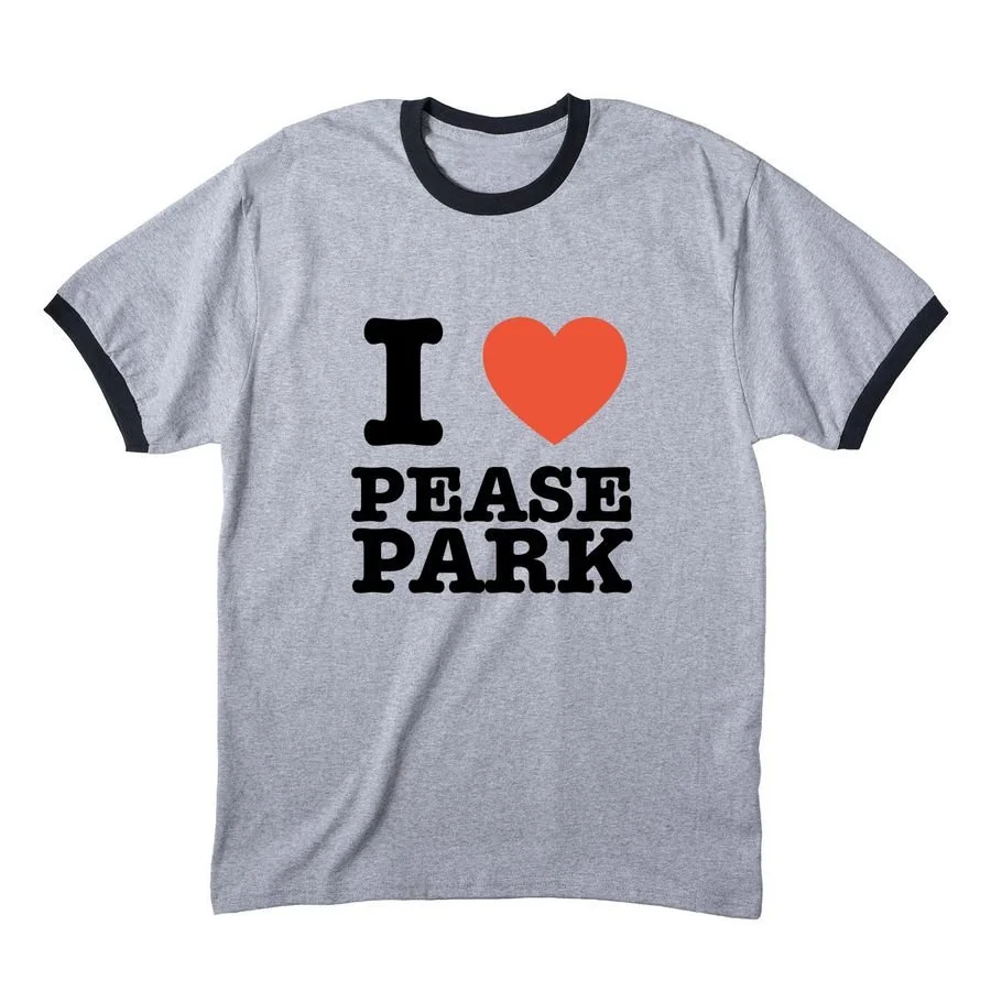 I Love Pease Park Gray Bonfire Shirt.jpeg