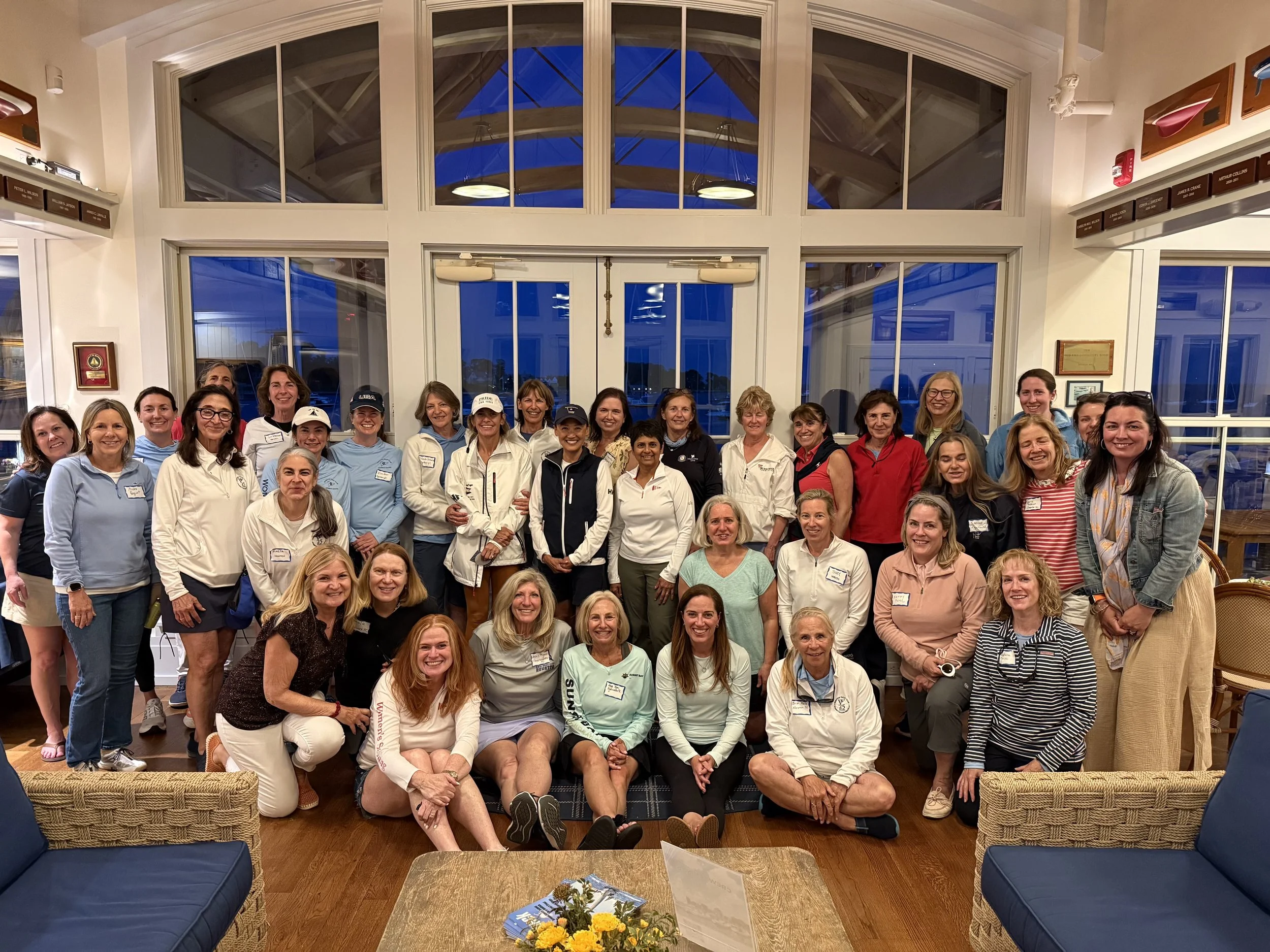 40 women sailors gather at the Noroton Yacht Club for the WOW supper series