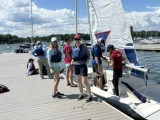 Women Ideal Sailors on the dock in Spinnaker Training for WOW
