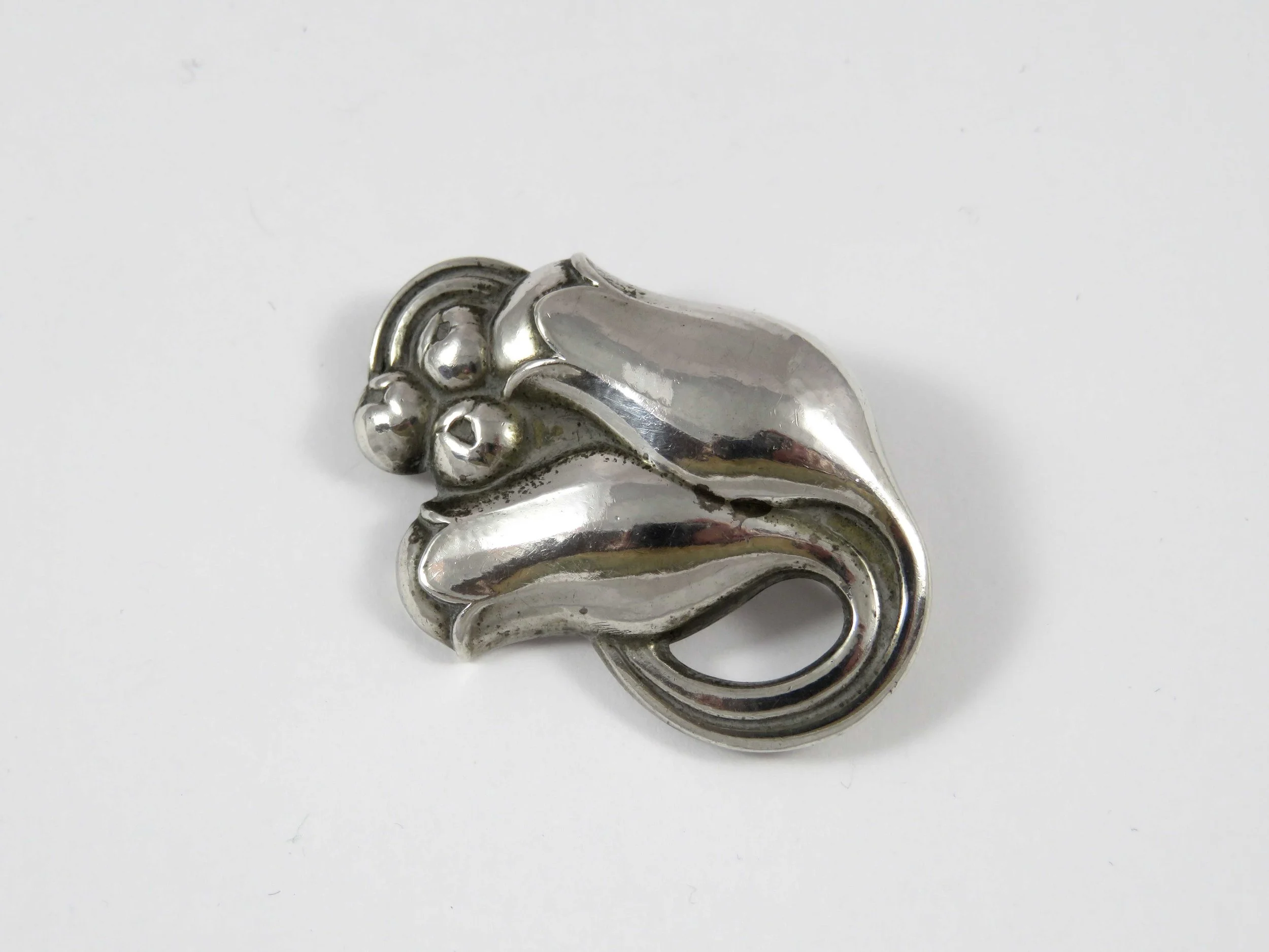 Georg Jensen Silver Flowerbud Brooch