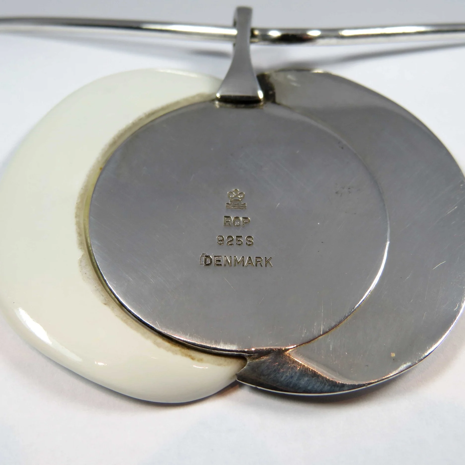 Anton Michelsen Ceramic and Silver Pendant for Royal Copenhagen