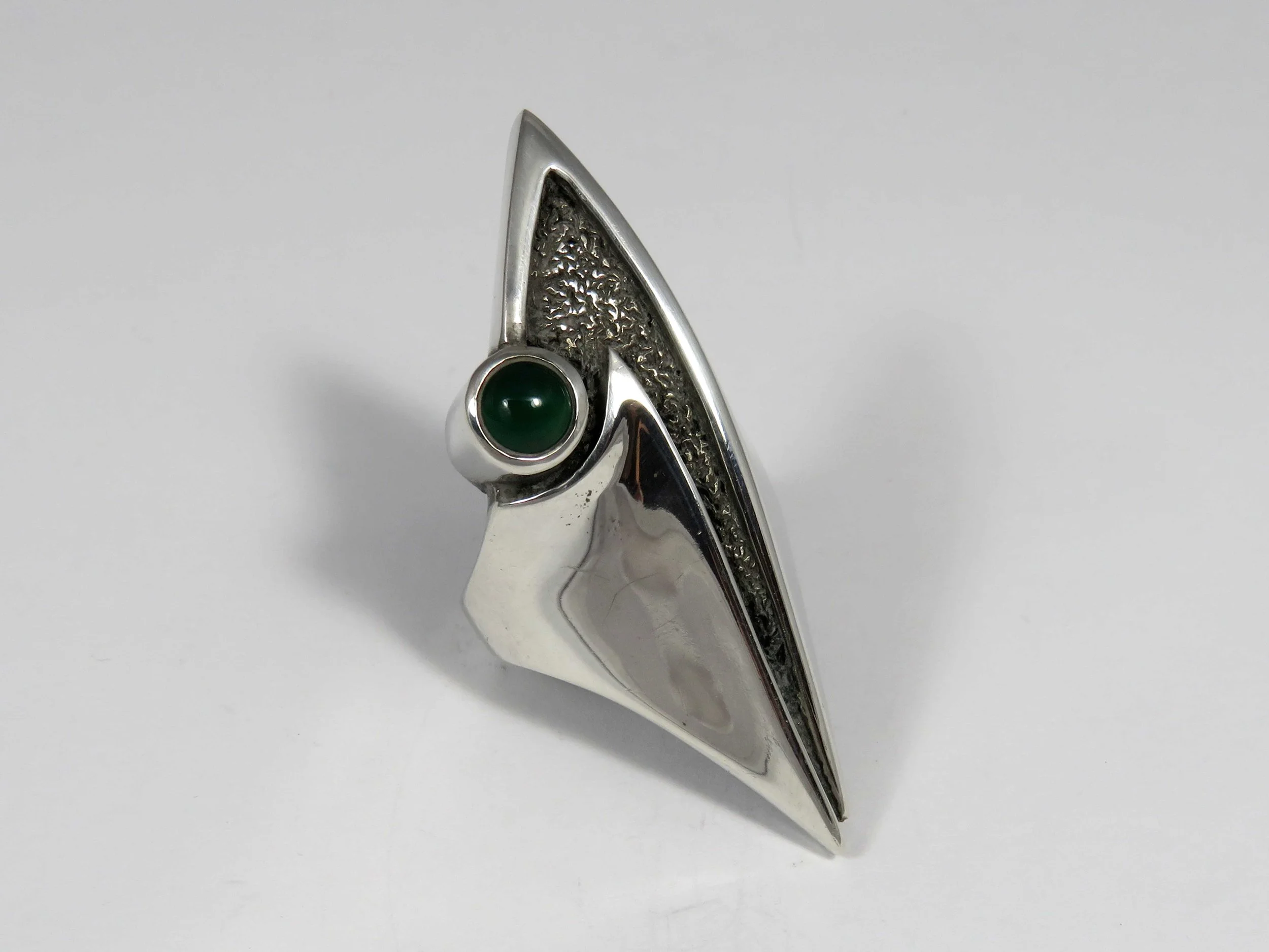 Scandinavian Chrysoprase and Silver Ring