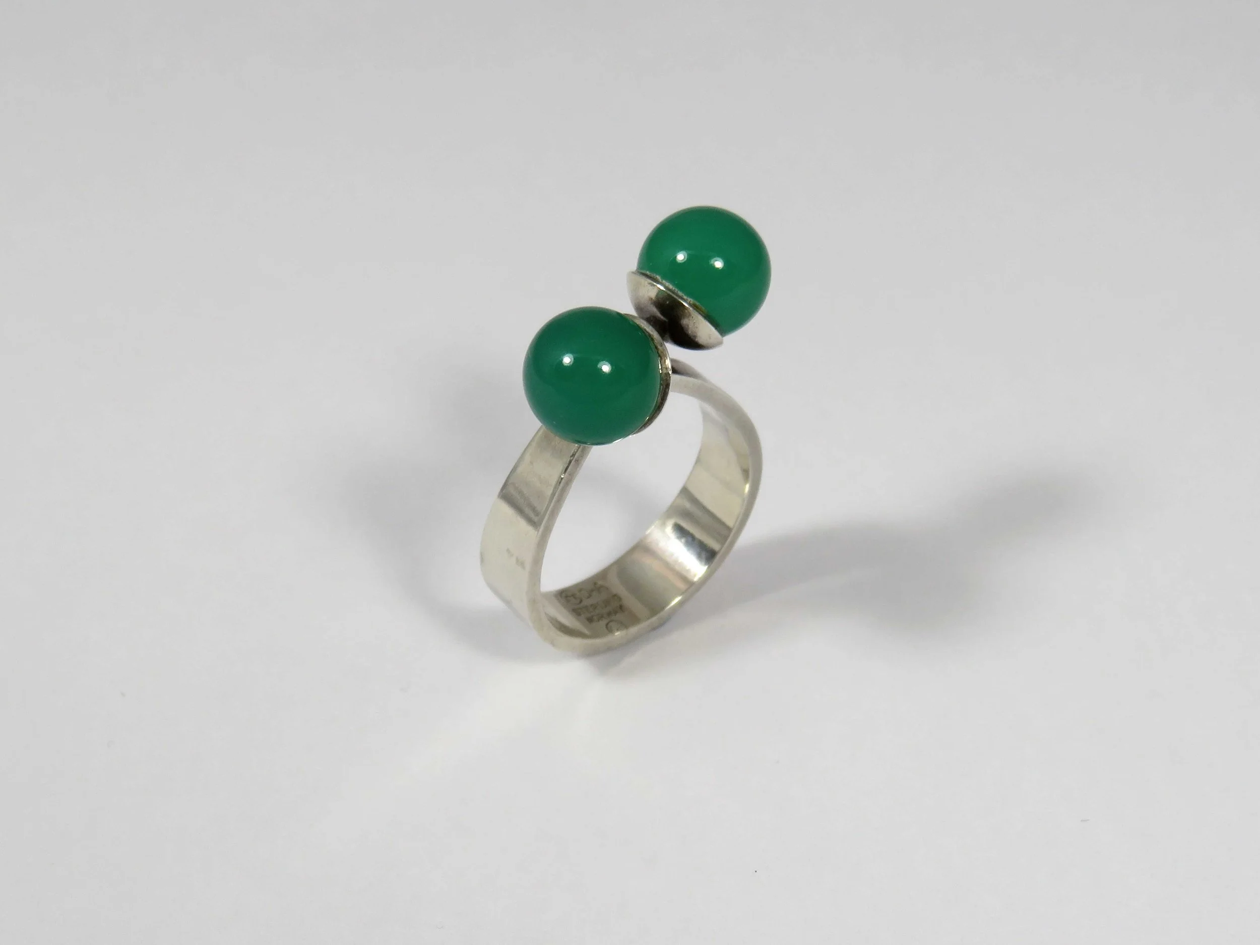 David Andersen Silver and Chrysoprase Ring