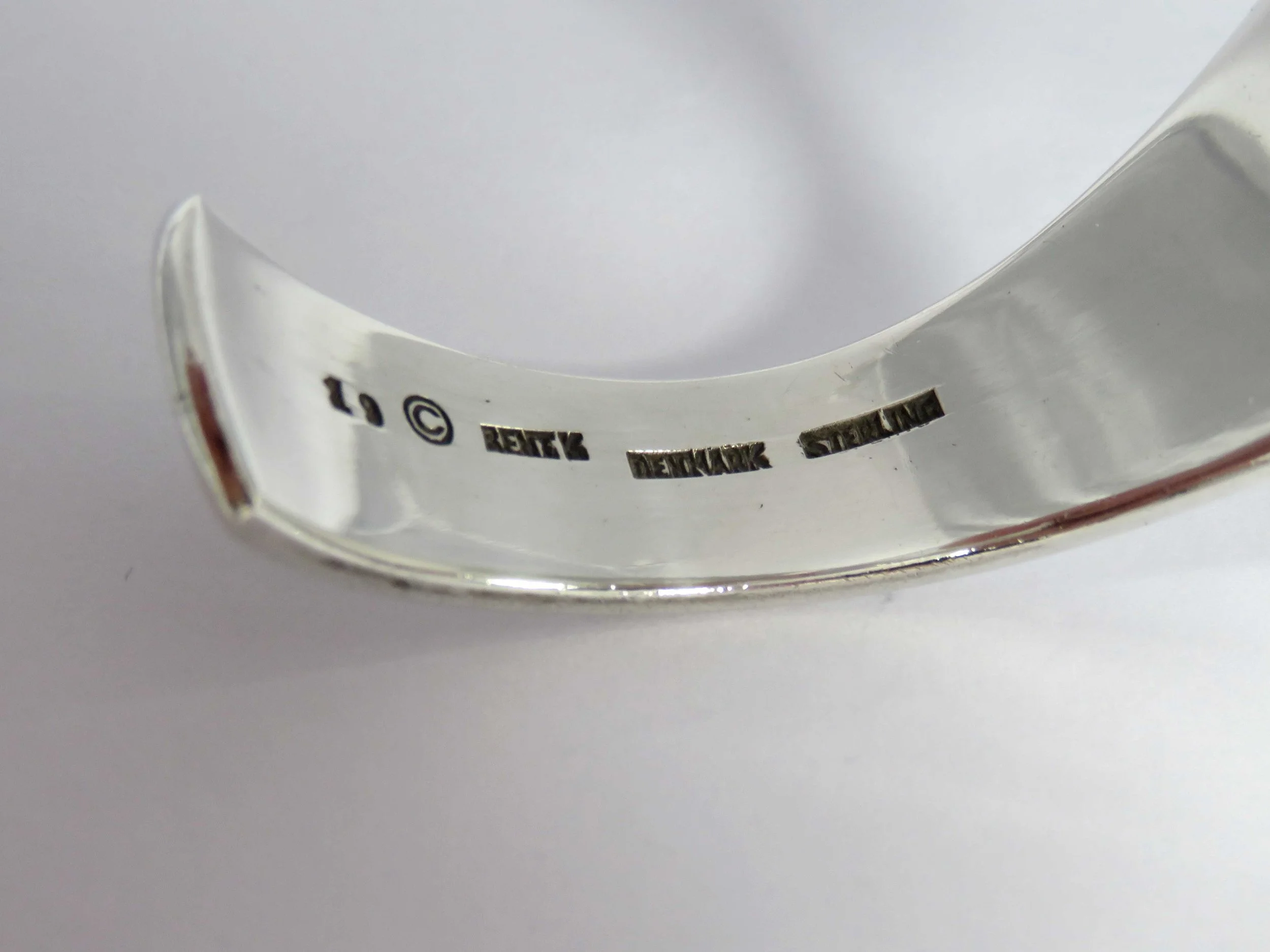 Bent Knudsen Amber and Silver Bangle