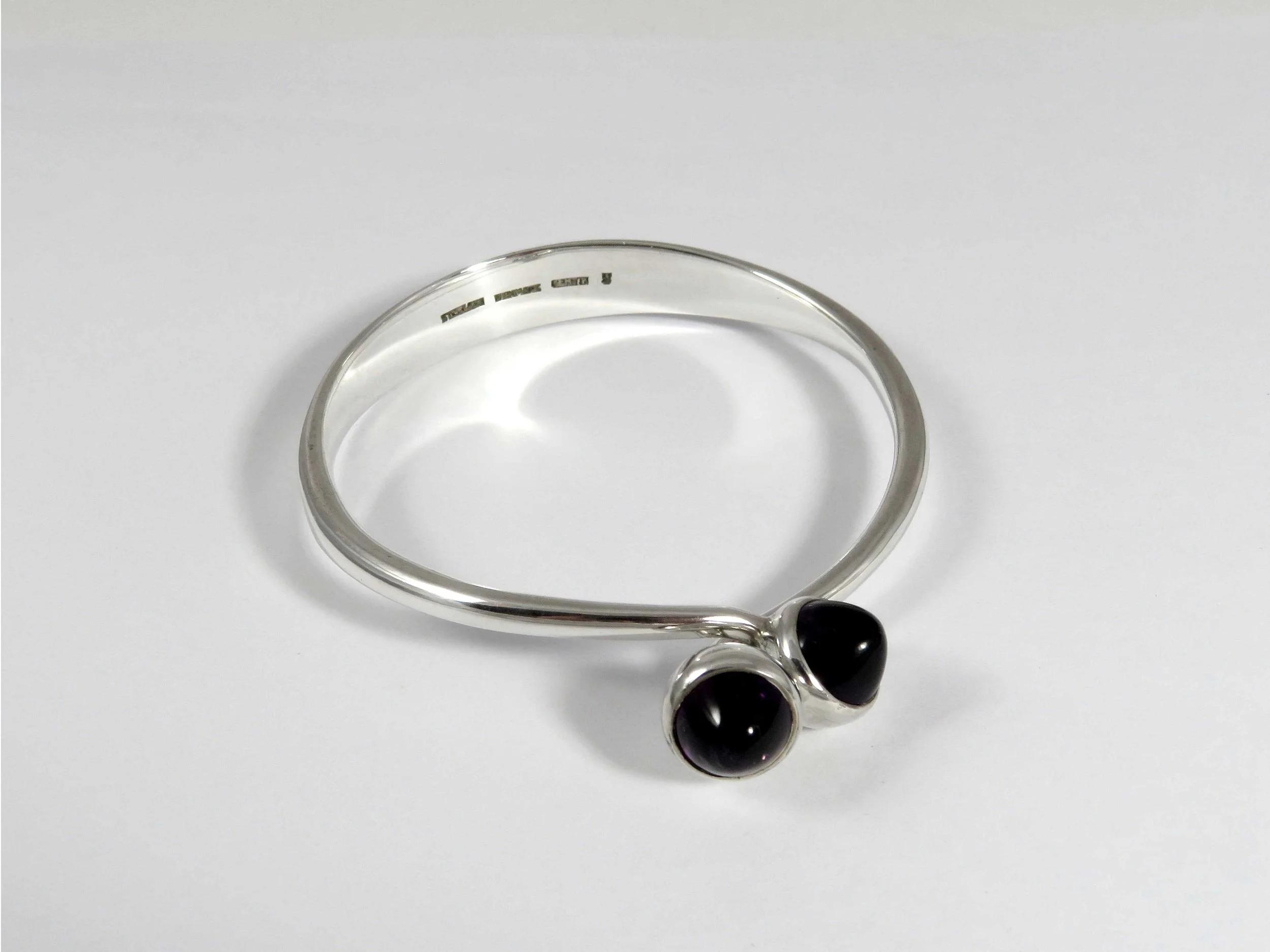 Bent Knudsen Silver and Amethyst Bangle