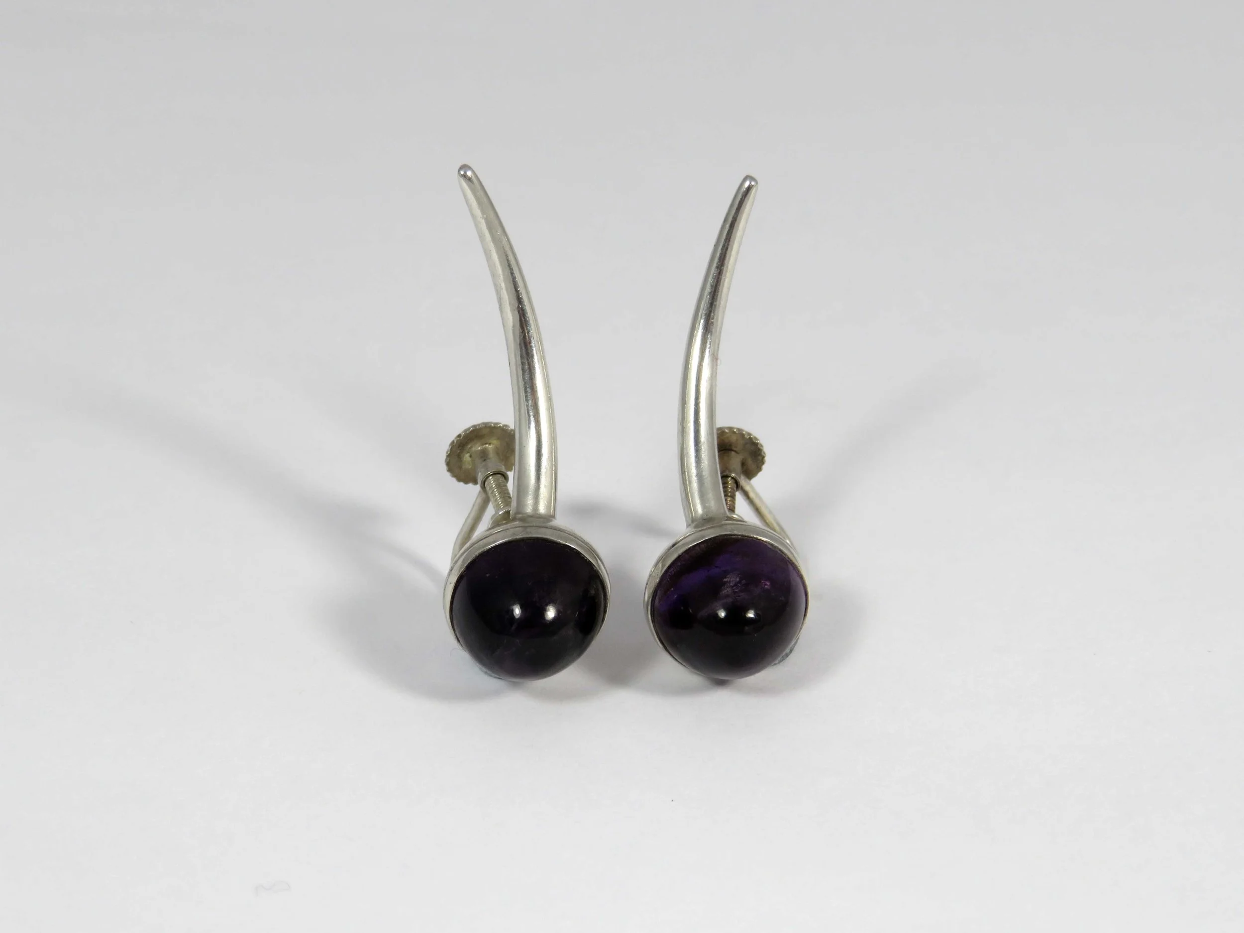 Bent Knudsen Vintage Silver and Amethyst Earrings