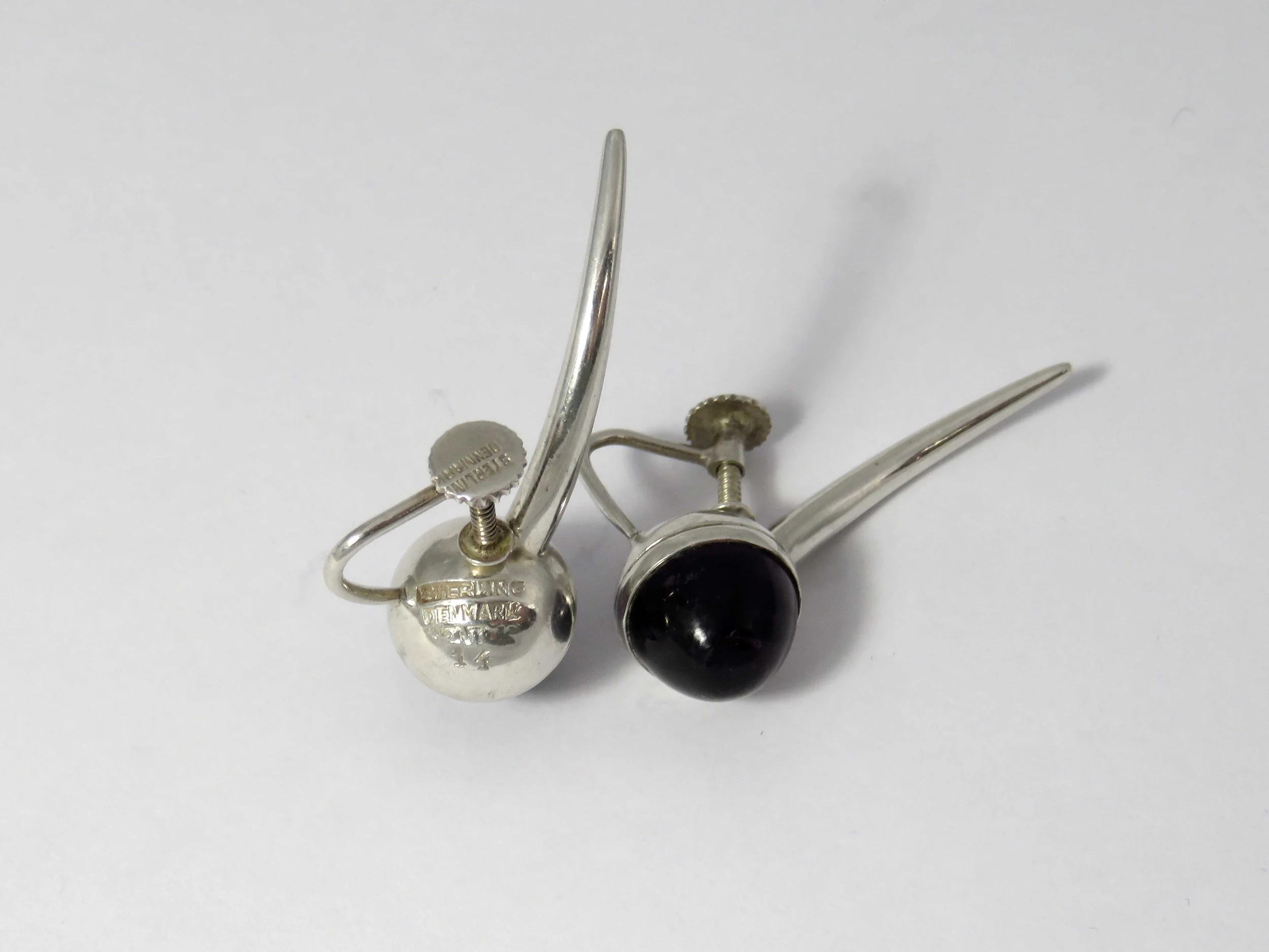 Bent Knudsen Vintage Silver and Amethyst Earrings
