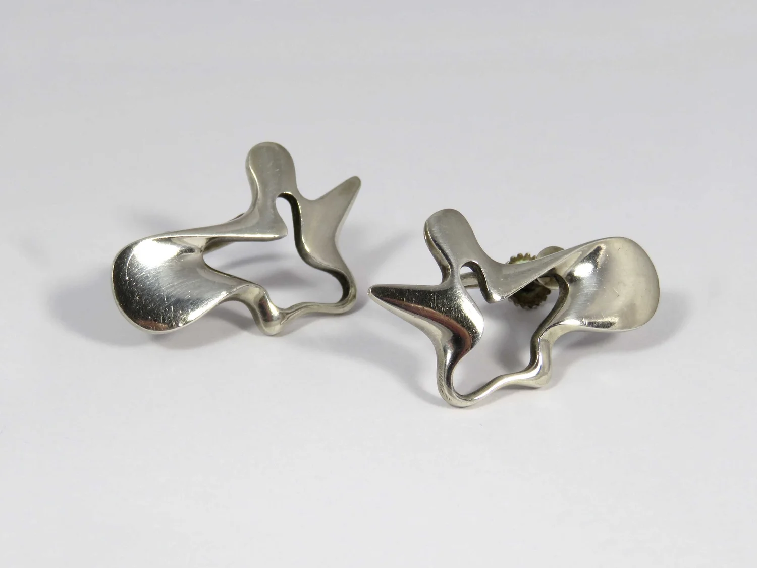 Georg Jensen Vintage Silver Amoeba Earrings | Scandinavian 