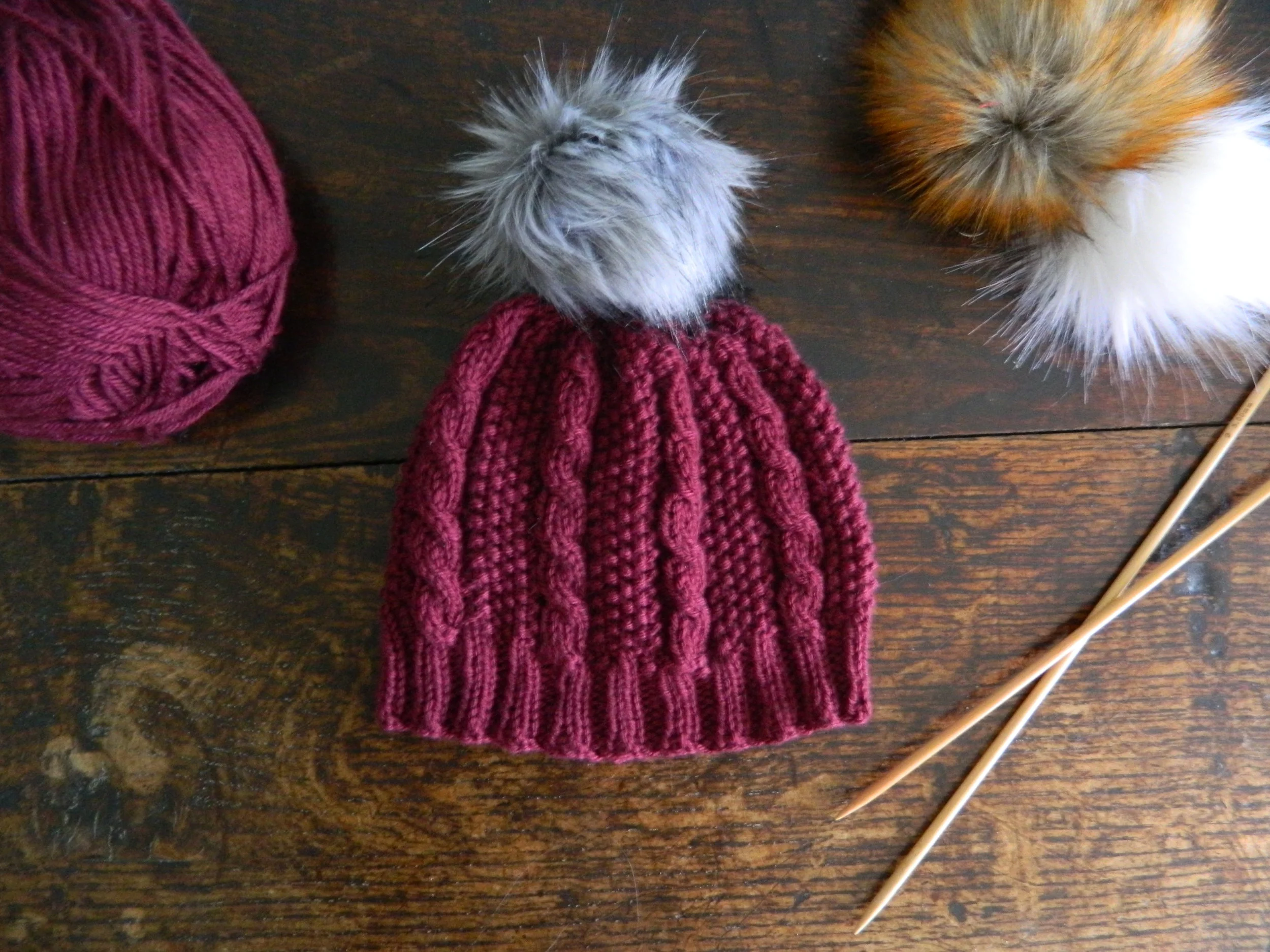 aran wool hat knitting pattern