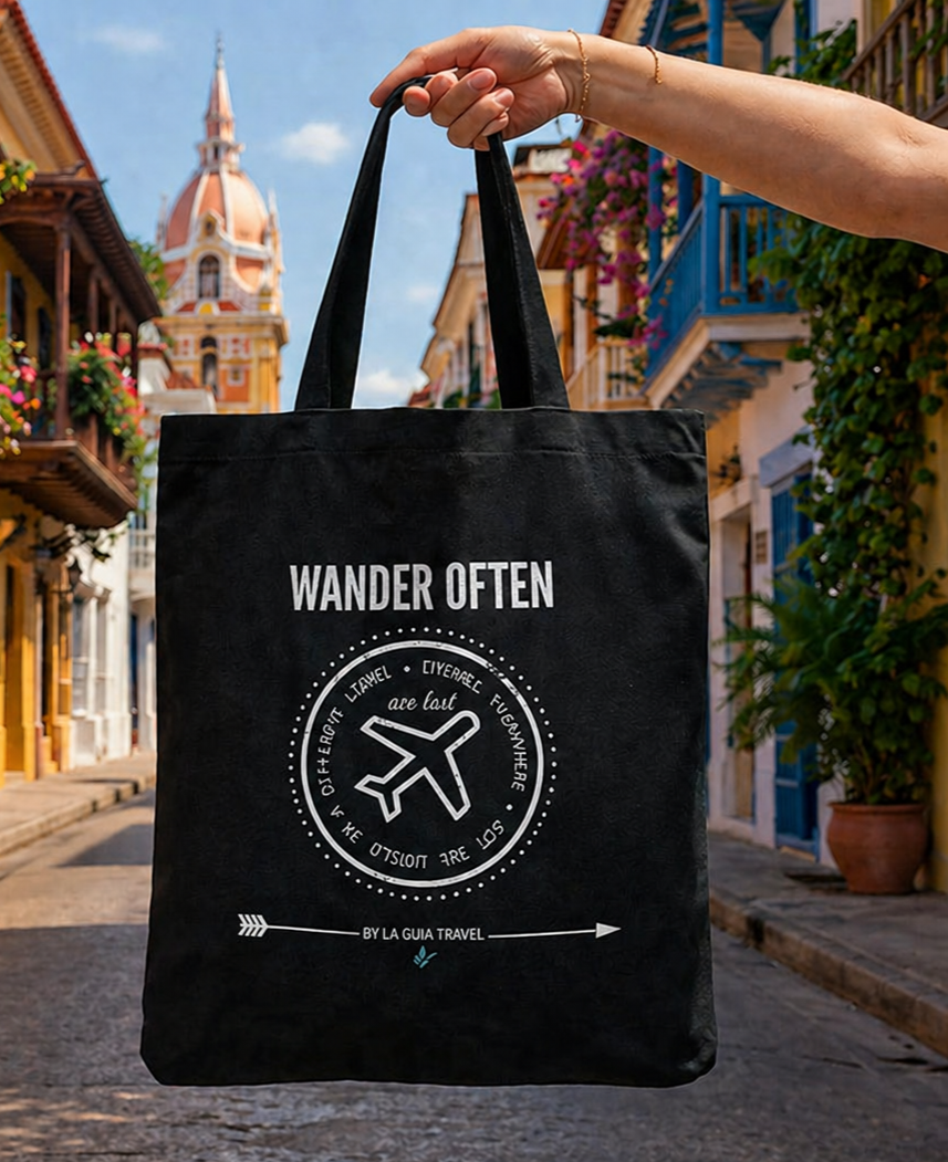Travel Tote Bag- "Wander Often" -  Explora A menudo