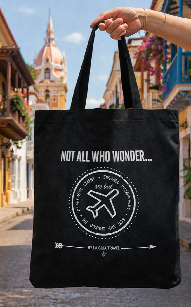 Travel Tote Bag- "Not who All Wander... are lost" - No todos los que deambulan... estan perdidos.