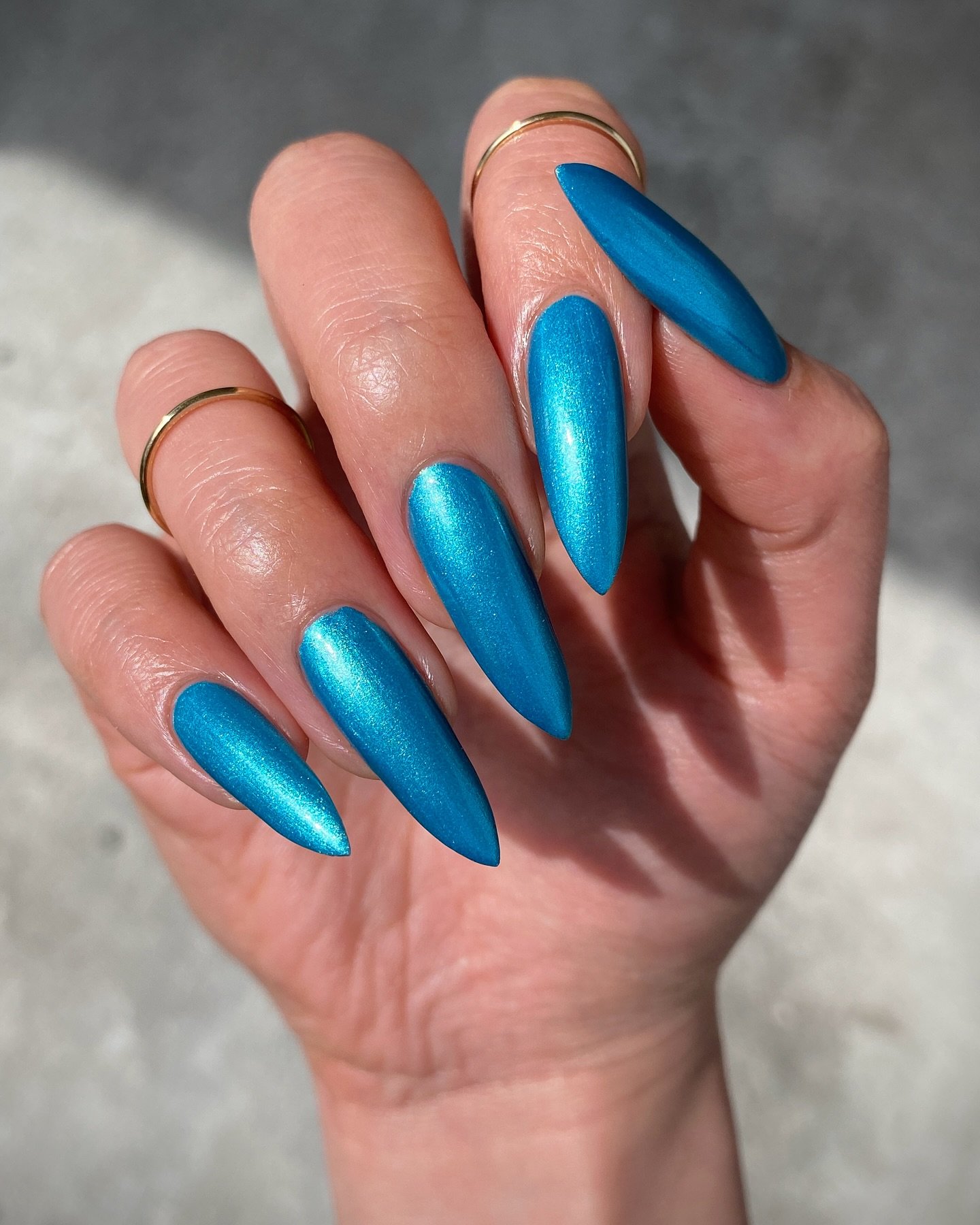 Don&rsquo;t mind me, still daydreaming about this color on @allisondoesnails 🦋💙🐳🐬