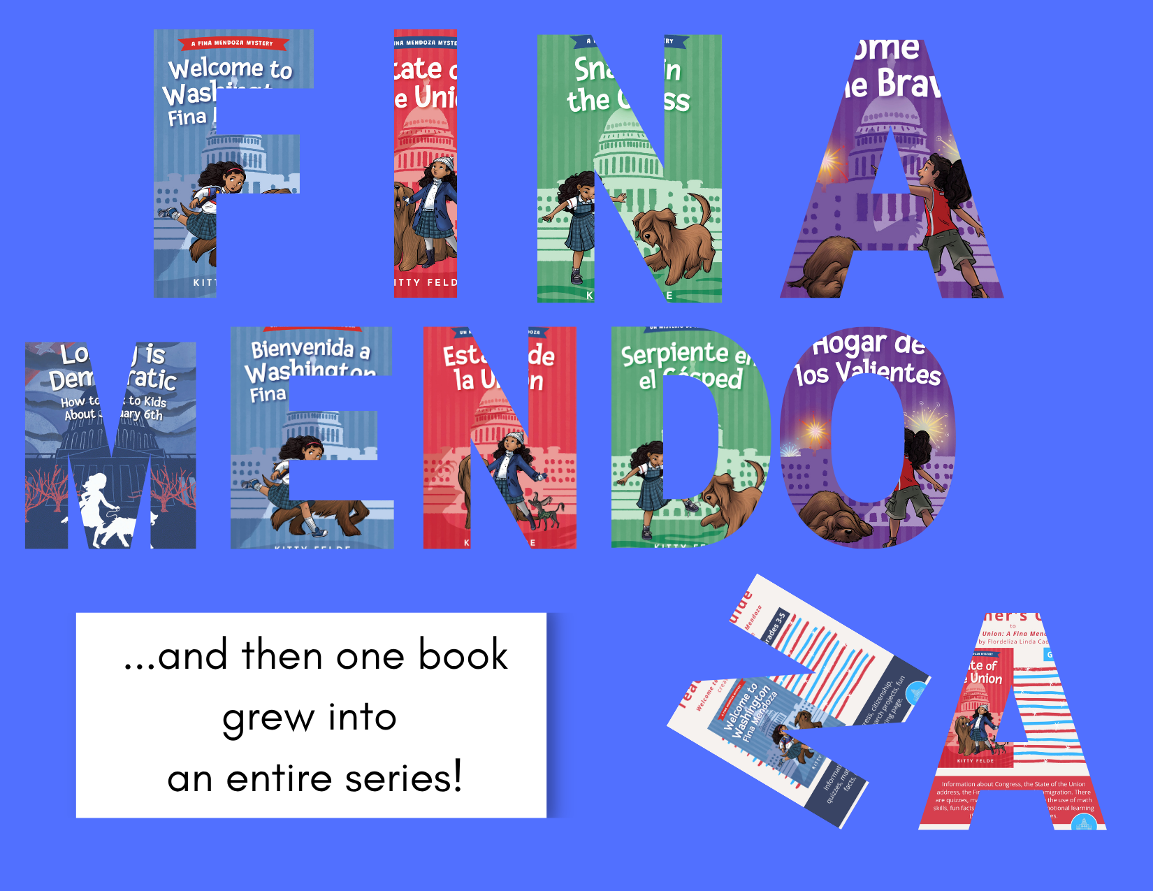 book covers of the Fina Mendoza mysteries series inside letters