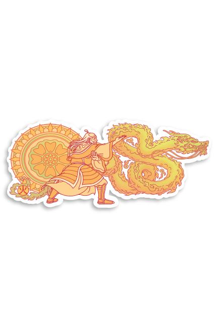 Dancing Dragon Sticker (White Lotus)