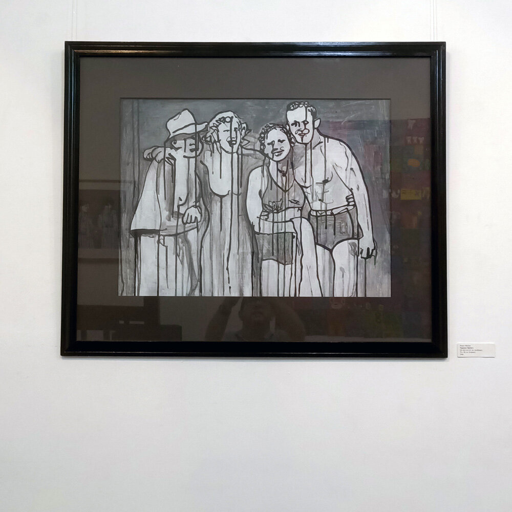  Yeppoon Bathers, Ink and acrylic on cardboard, 79 x 95 cm (framed)  