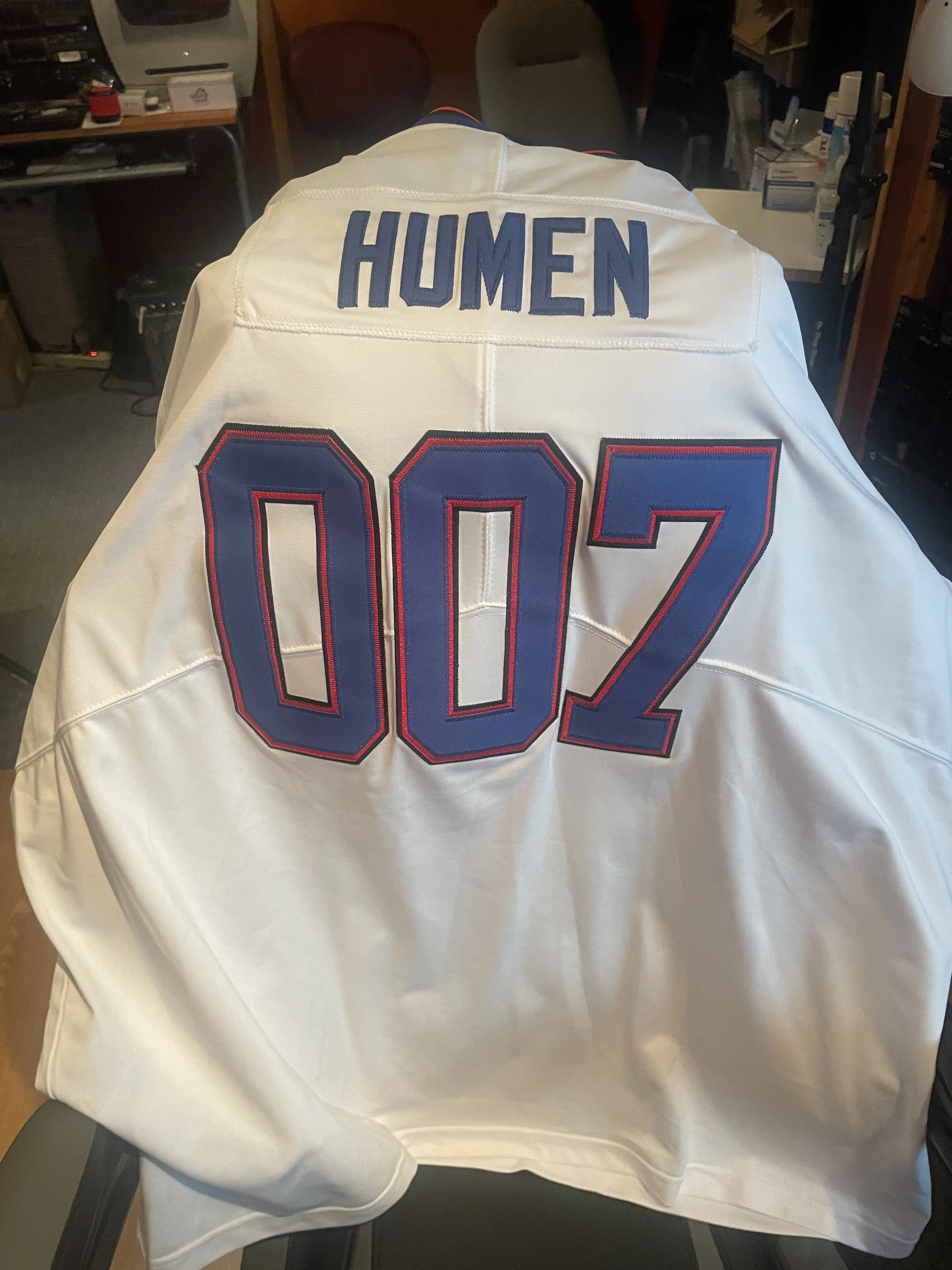 Buffalo Bills "Humen 007" James Bond License to Thrill special Jersey
