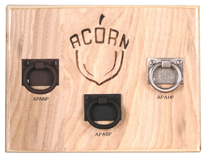 Hardware is available in Russet (rust-like finish), Black, or Brushed Nickel, where applicable.