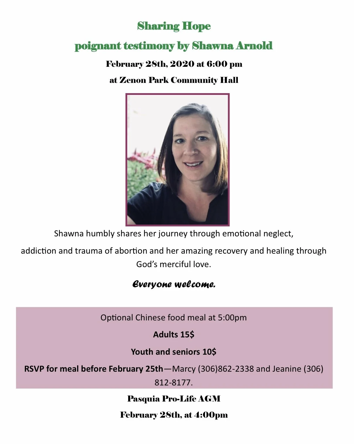 Sharing Hope: A poignant testimony by Shawna Arnold