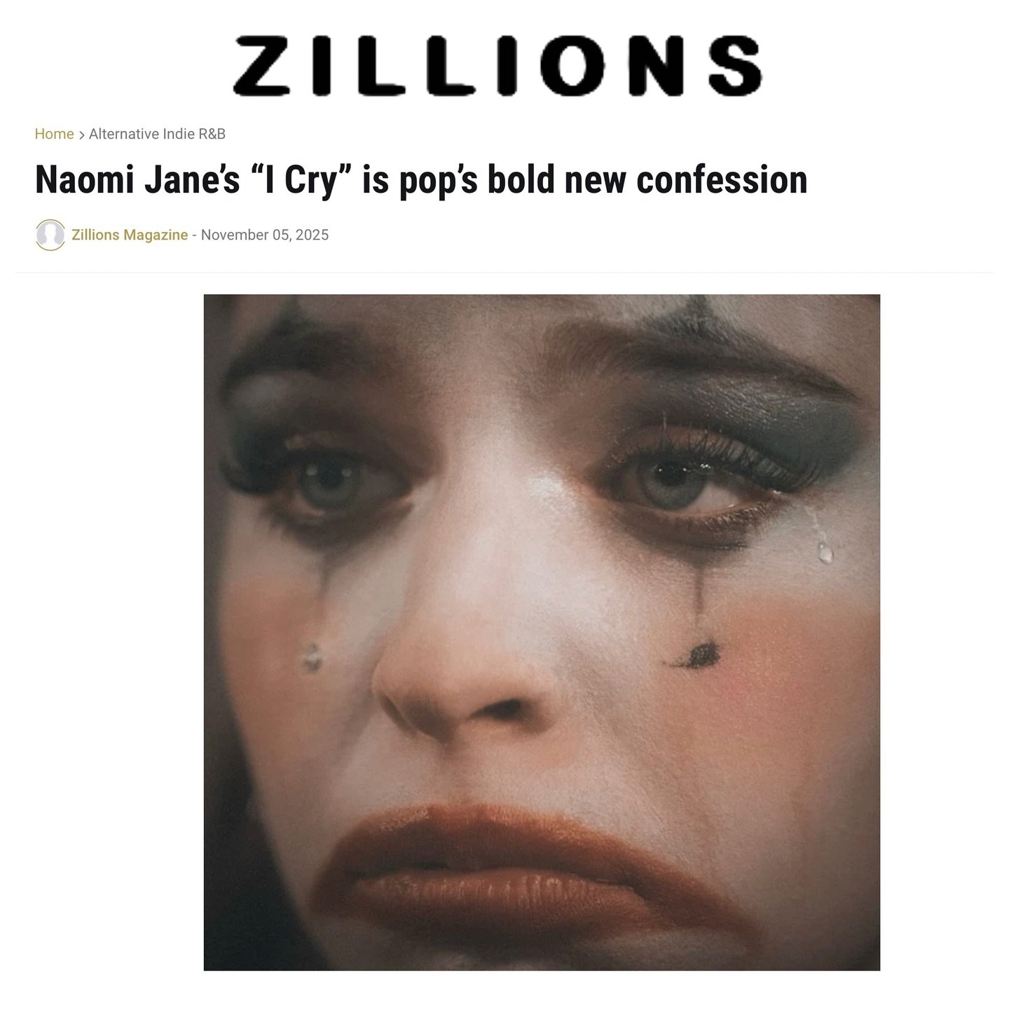 🤯 **Naomi Jane&rsquo;s newest single, &ldquo;I Cry&rdquo;, is not your average heartbreak ballad, it&rsquo;s the glistening, tear-streaked anthem that you turn up loudest to when your heart hurts the most. Clocking in as a mid-tempo pop/R&amp;B cry-