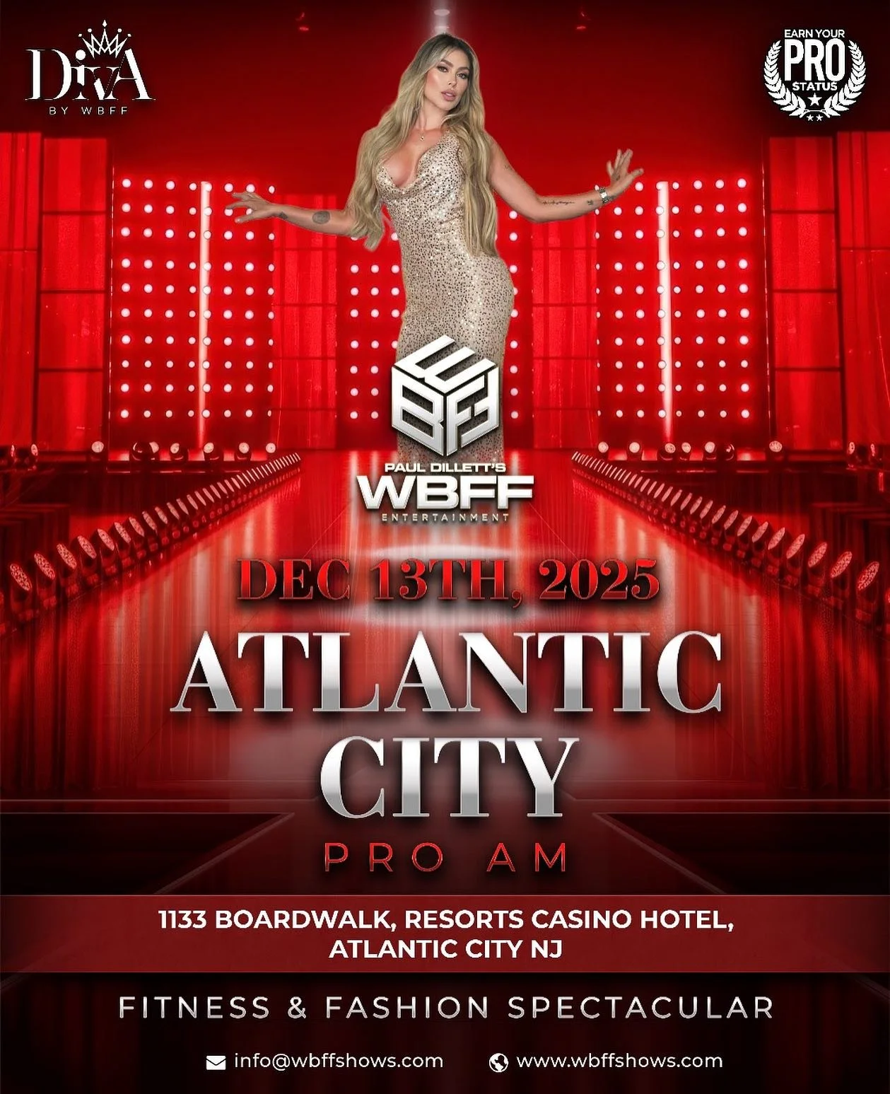 Stepping onto The Runway and into the Spotlight WBFF Entertainment Atlantic City Dec 13 2025 @paolacospi #diva#wbff#fashion#beauty#glamor#fitnessxfashion