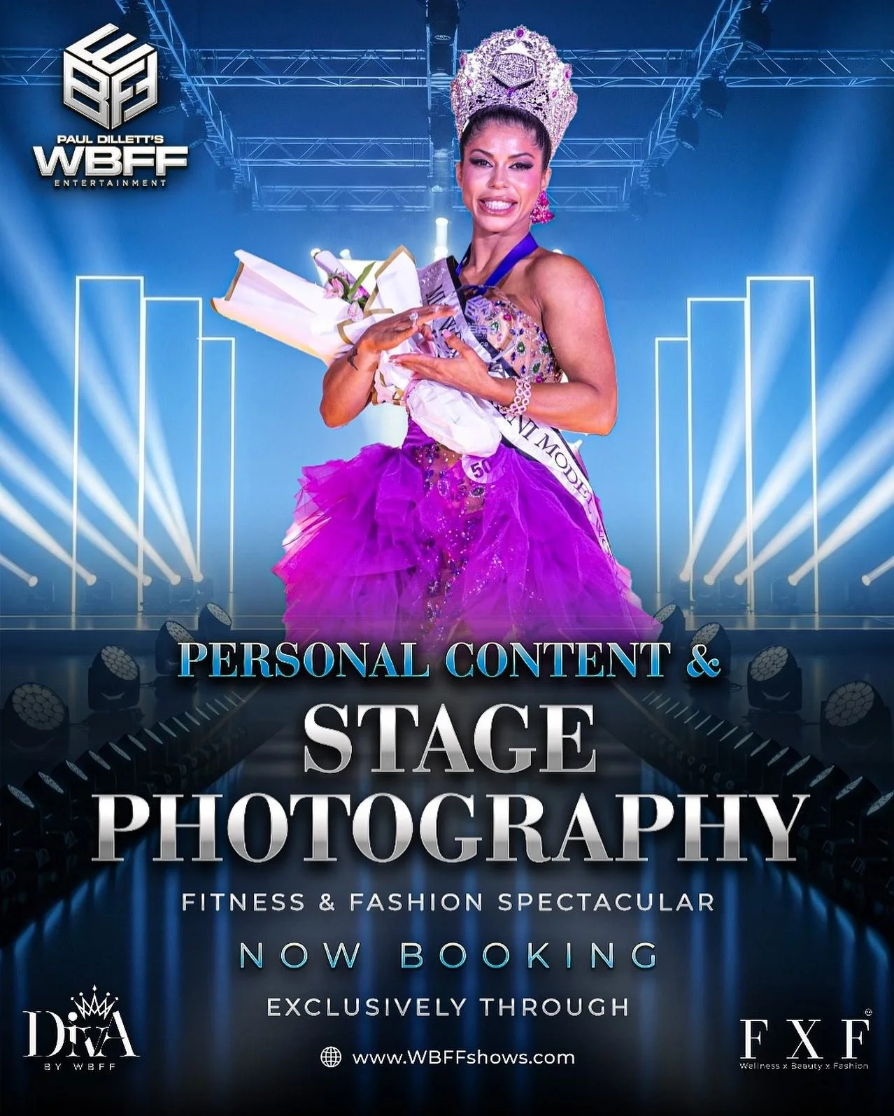 WBFF Atlantic City Pro Am Stage Photography by the talented  @surraca - Professionally capturing your most incredible moments in the Spotlight ✨ email  WBFF for exclusive bookings and information - services@wbffshows.com-  #stage #models#runwaymodel