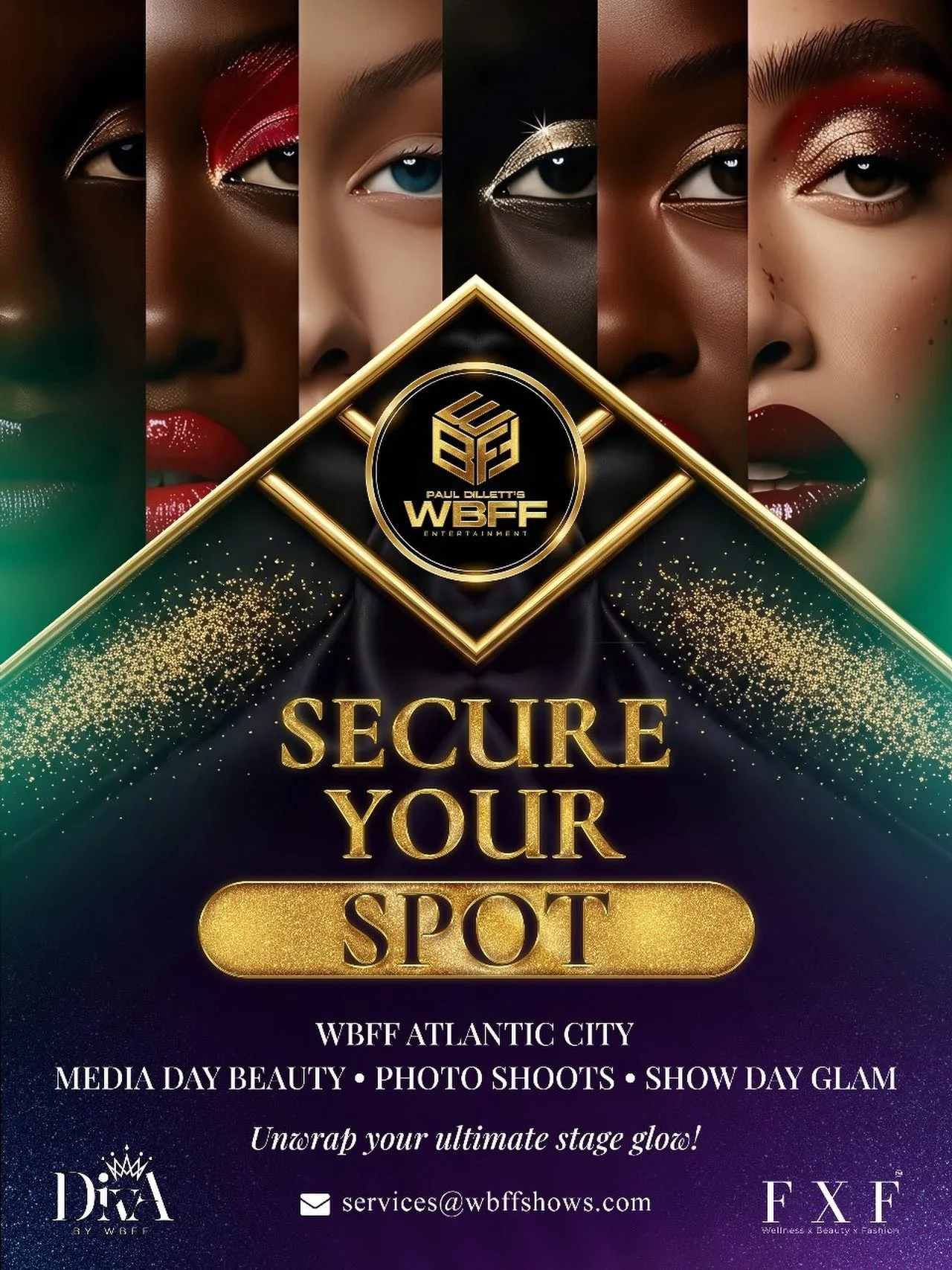 WBFF Entertainment Atlantic City Pro Am. Dec 12-14th - Now booking Spots! Email us today for full services bookings and Secure your personal time. #beauty#glam#tan#hairandmakeup#beautybyWBFF