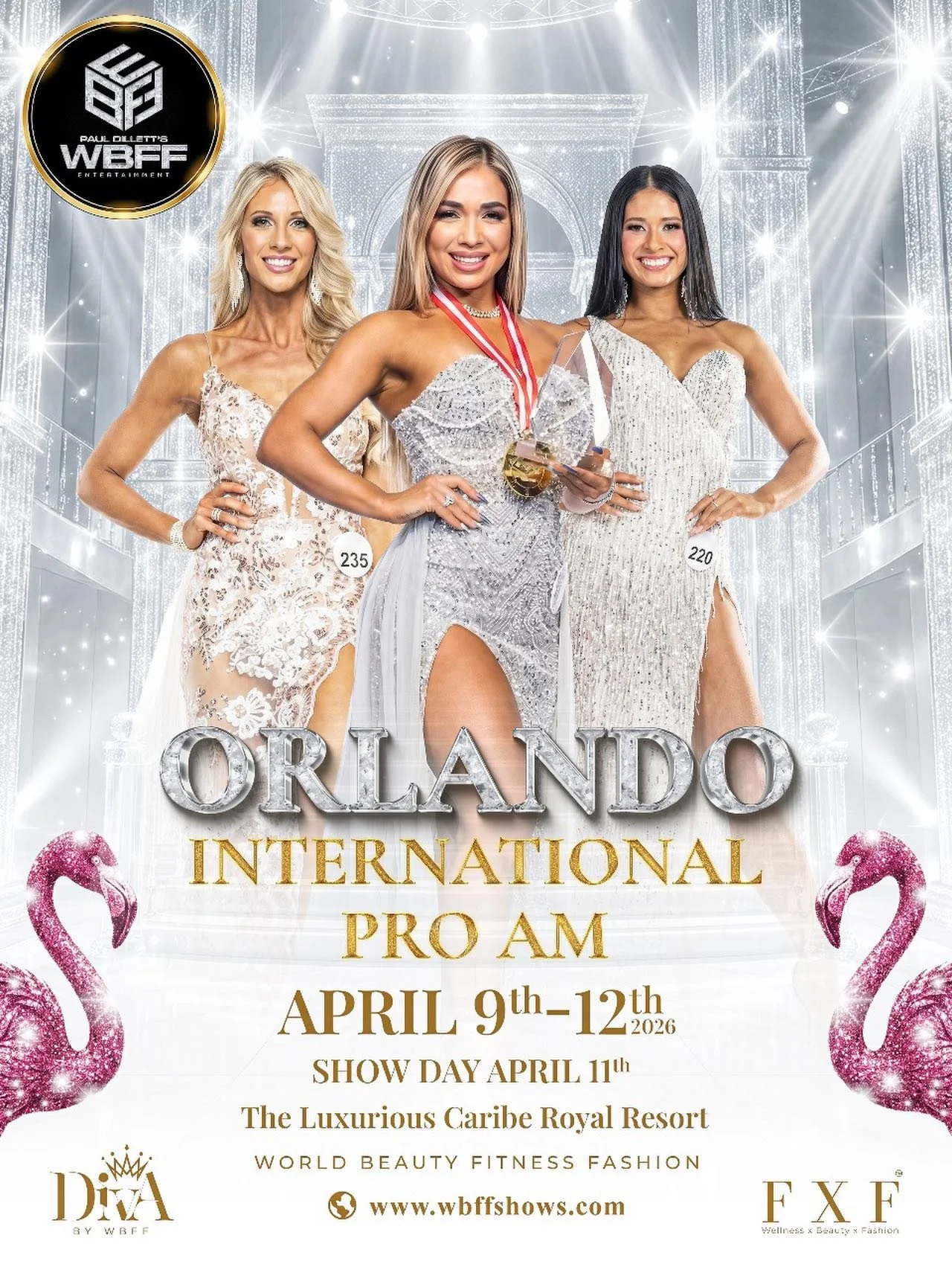 The WBFF Entertainment 2026 Legacy World Tour is thrilled to announce the premier event of the US Season Tour, The WBFF Orlando International Pro Am! April 9-12 - ShowDay April 11- Caribe Royal Resorts Orlando - Get ready for a spectacular fusion of 