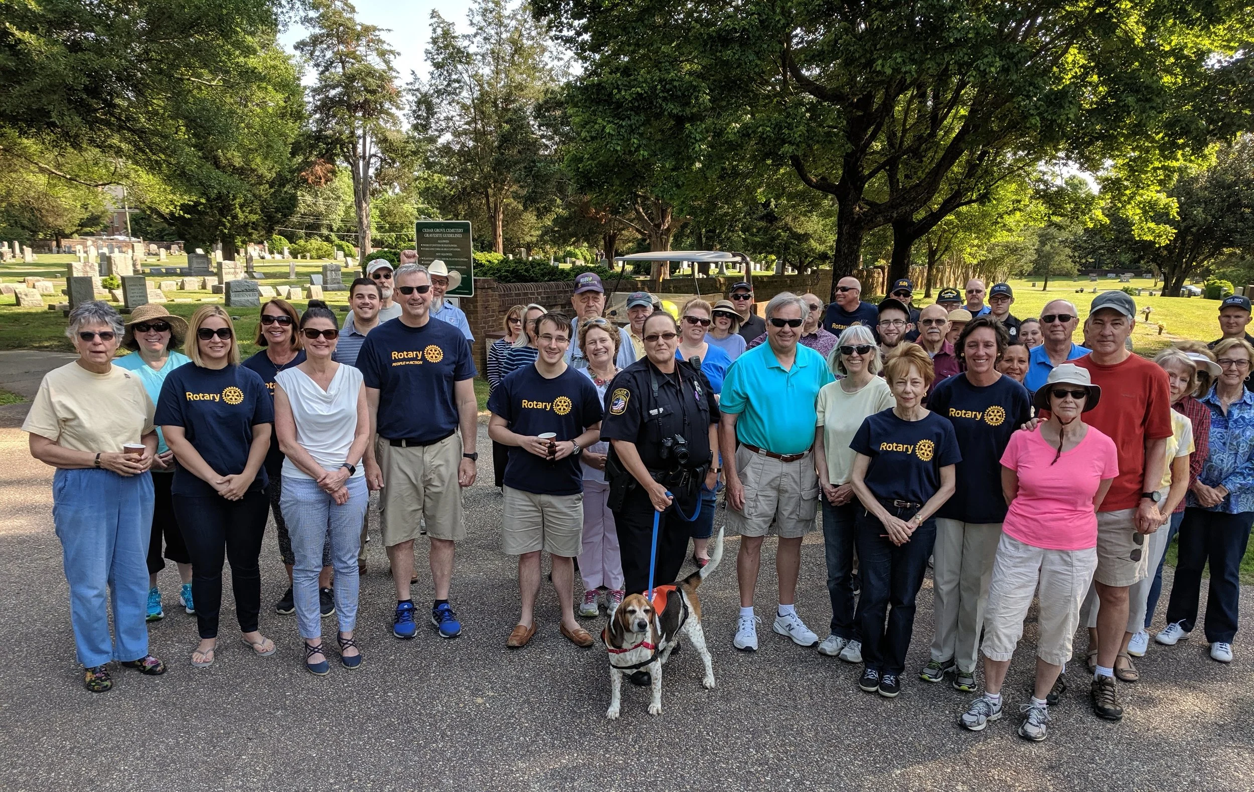 Club members joined with other local community groups to place flags on veteran graves for Memorial Day