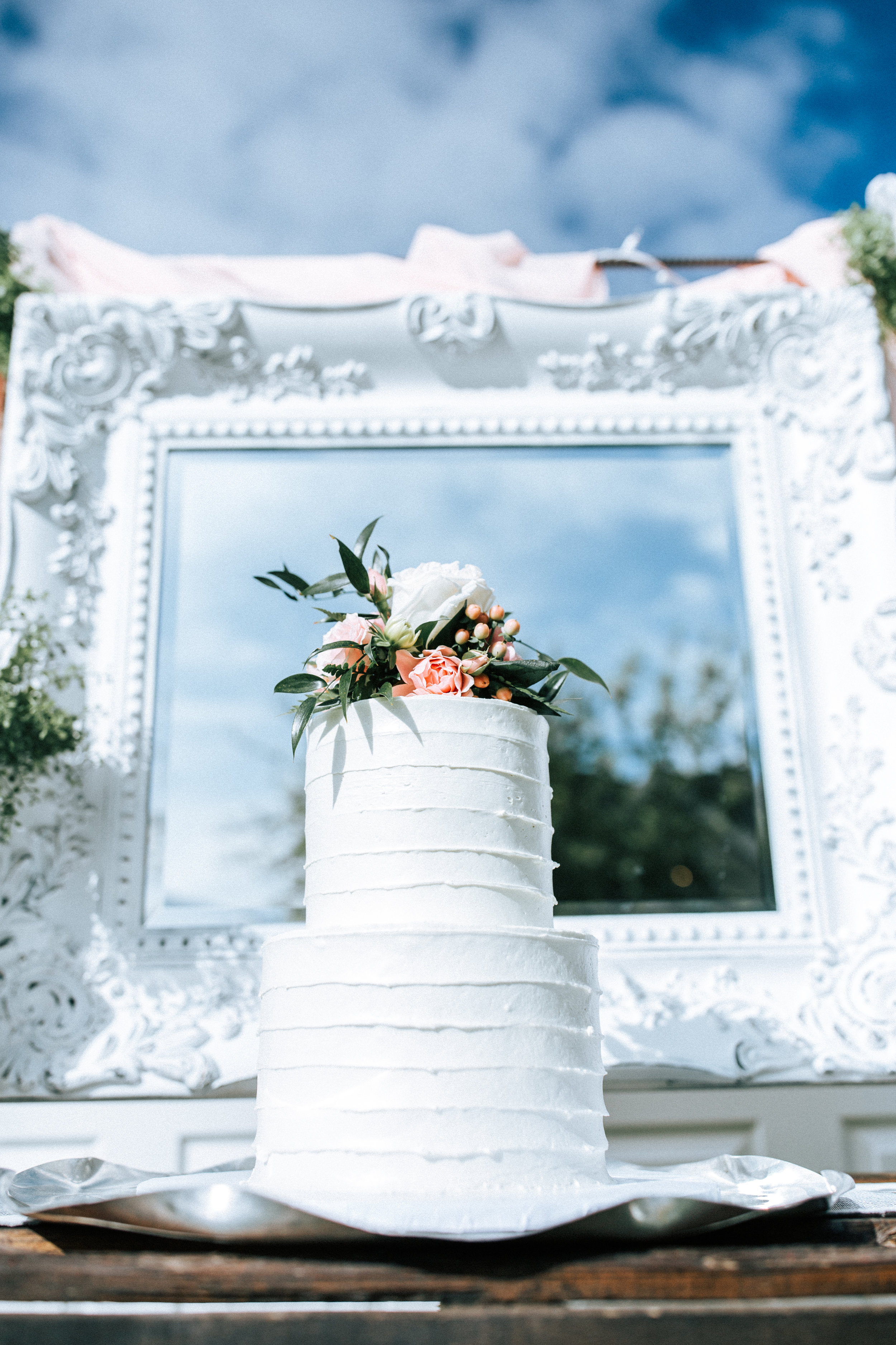 White wedding cake Utah photographer