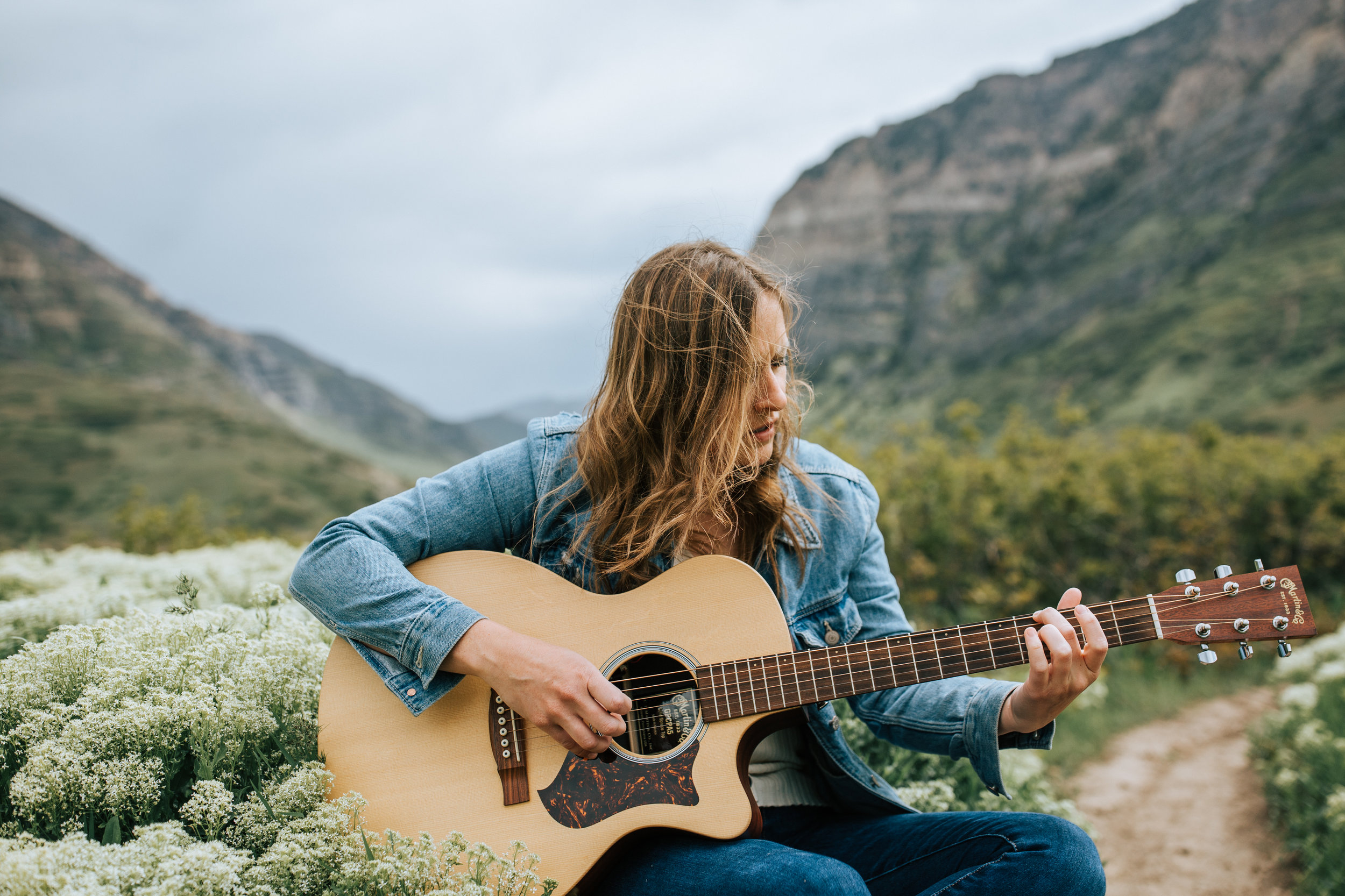 Windy mountain wildfloWindy mountain wildflower portraits guitar wer portraits guitar
