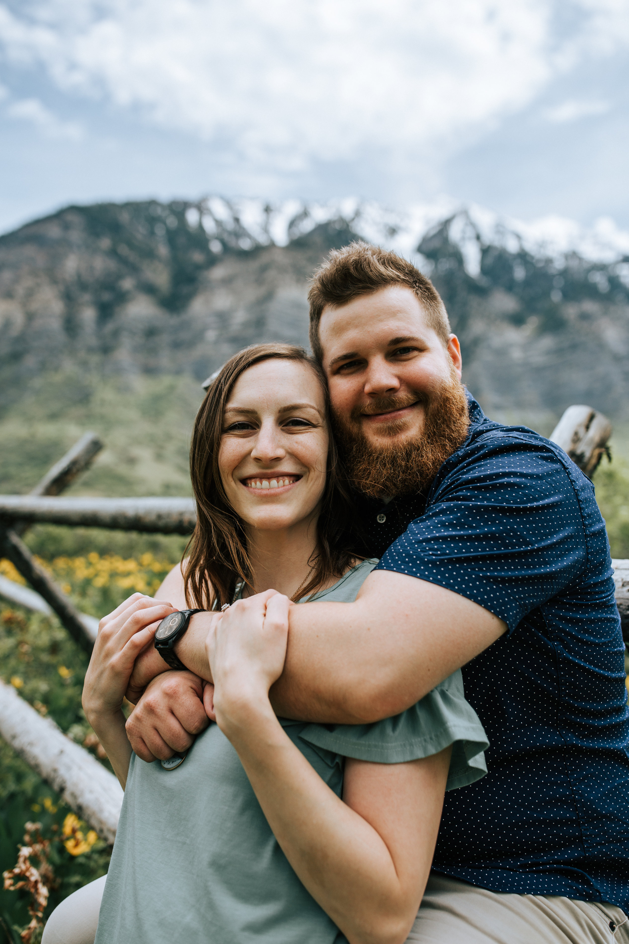 Adventurous mountain couple shoot in Utah windflower field