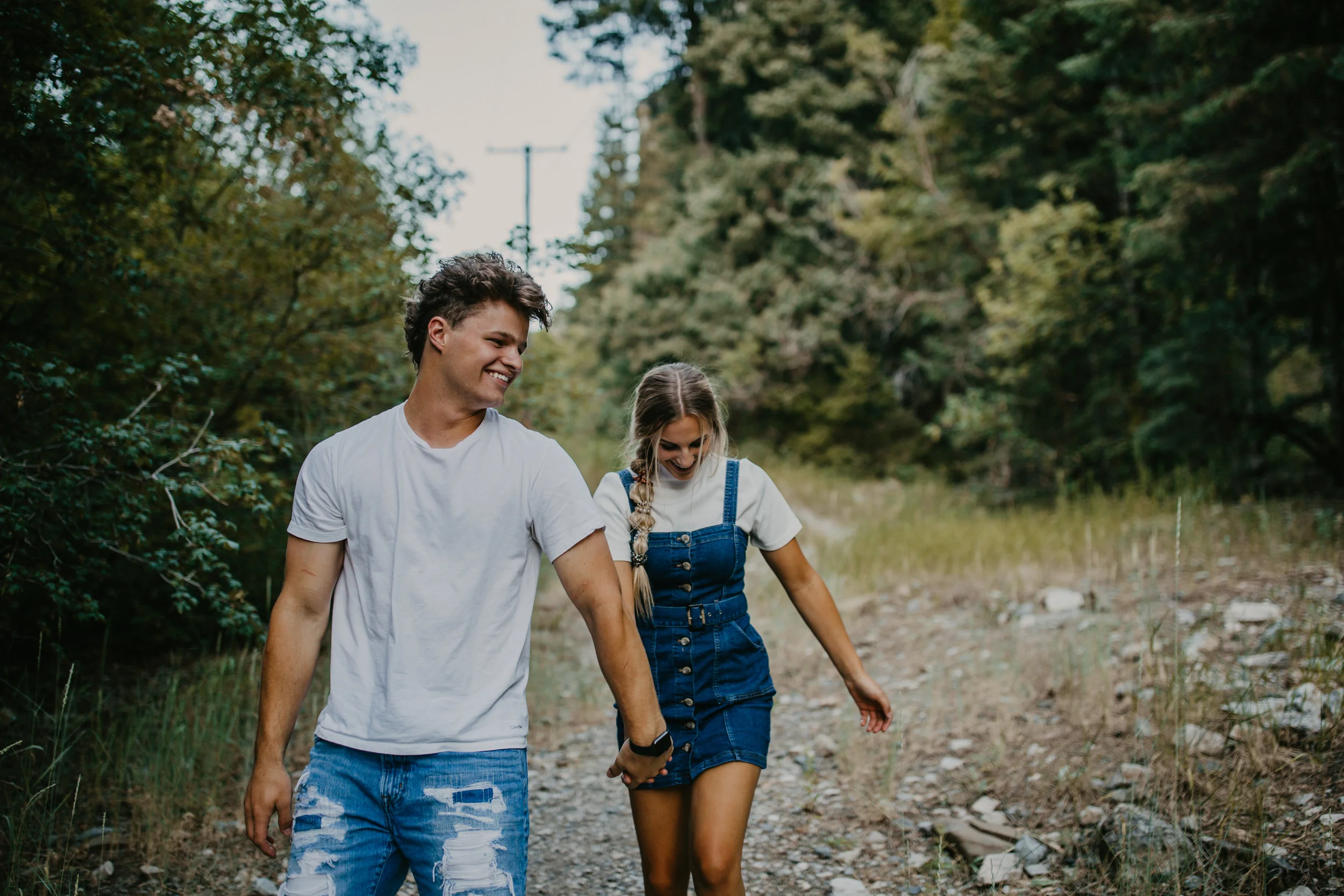 Romantic forest engagement session in Utah mountains