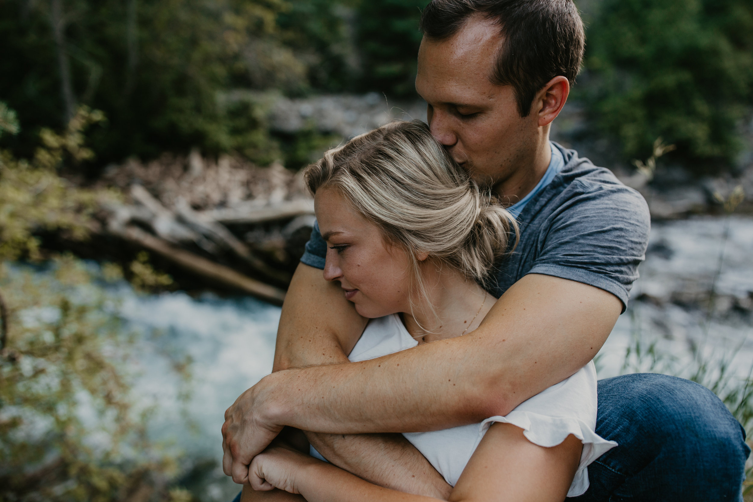Cozy Utah mountain engagements by river