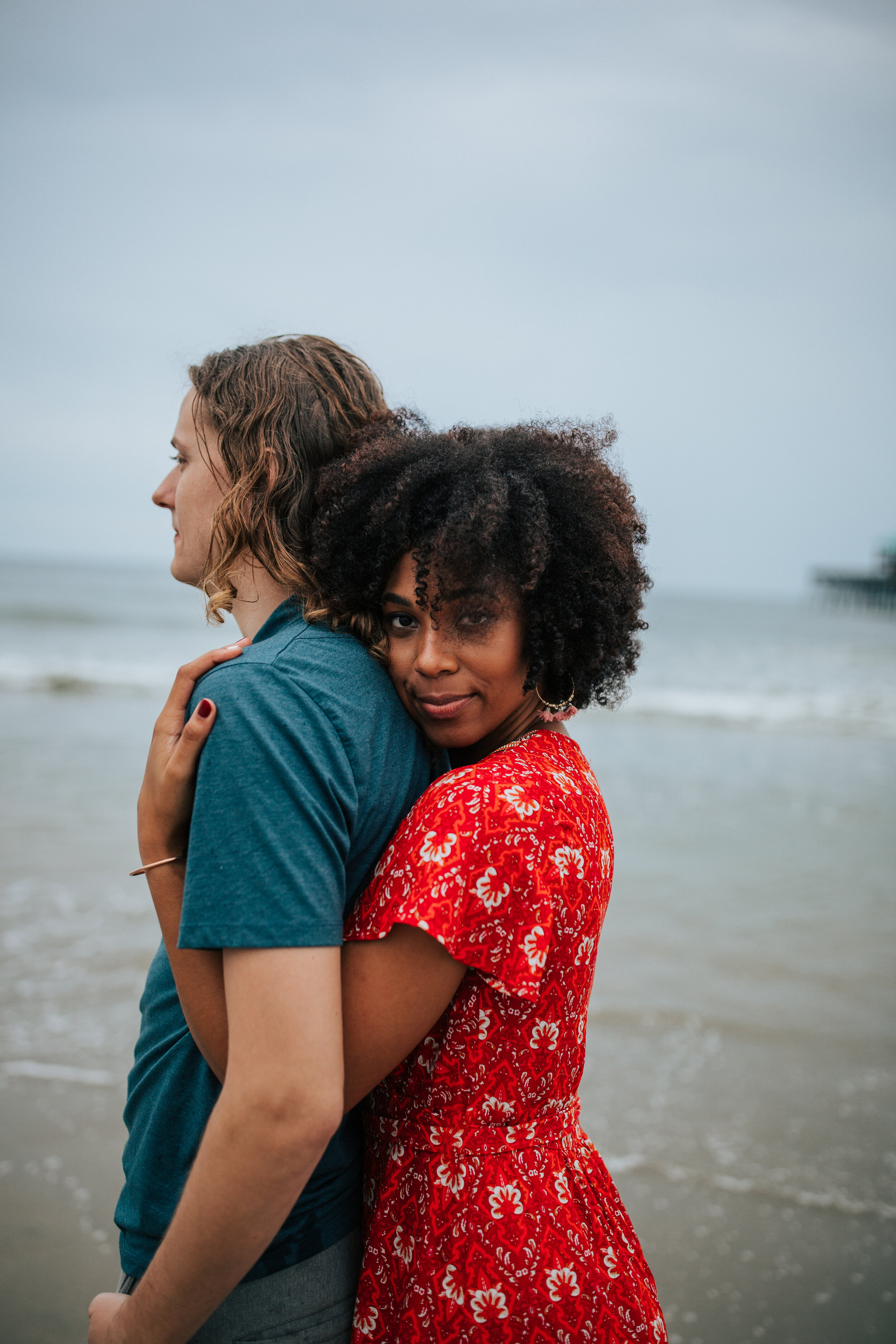 Oregon coast couples shoot engagement session Oregon engagement photographer Oregon wedding photographer elopement photographer couples shoot on the beach in water