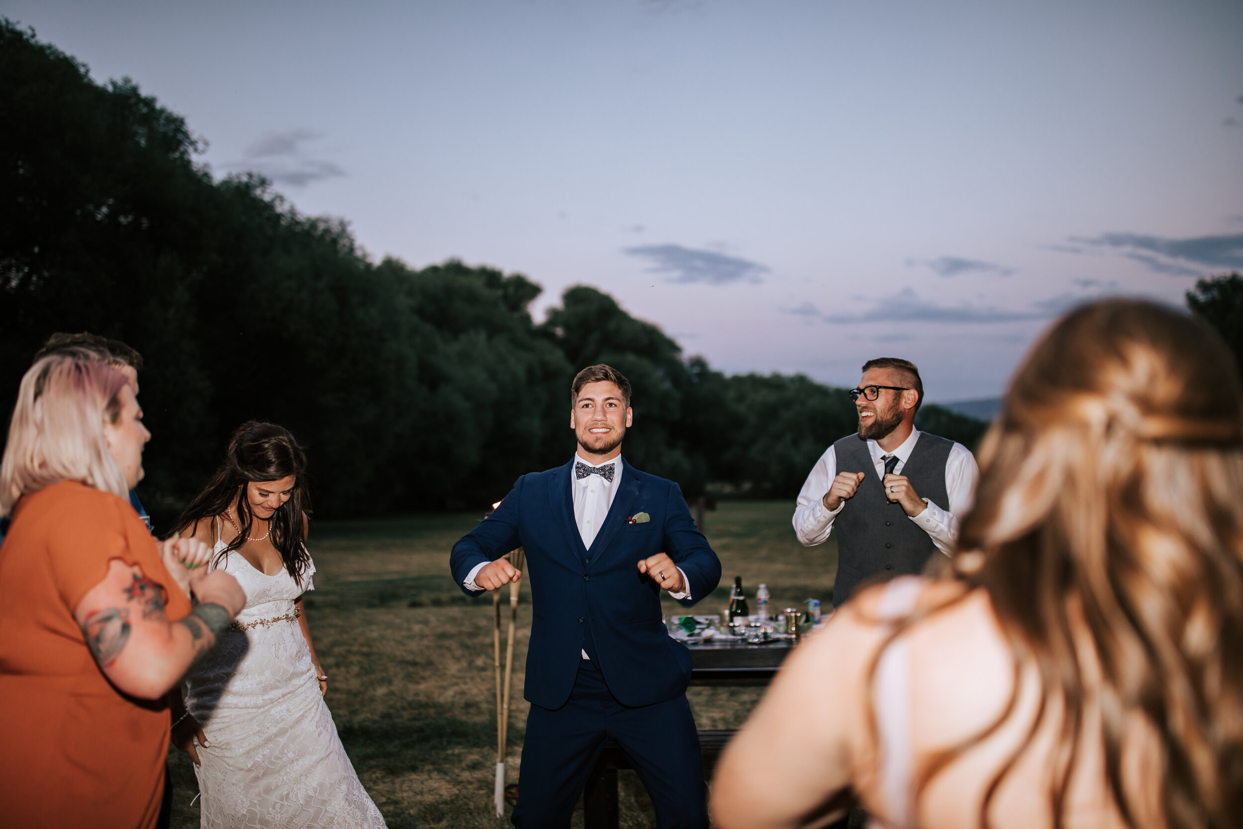 Park City Utah elopement photographer Utah wedding photographer wedding reception dancing wedding party #utahphotographer