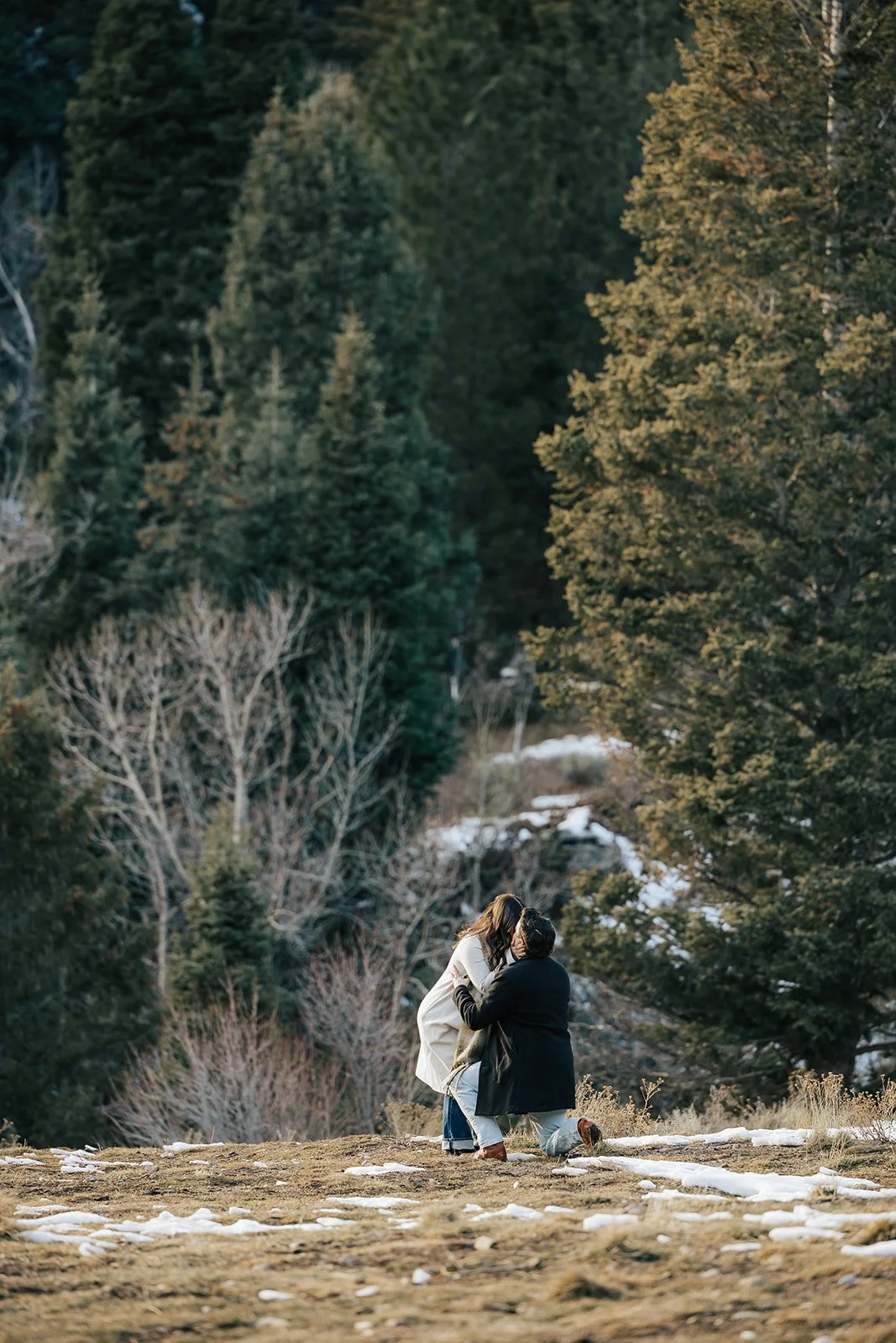 Winter proposal at Tibble Fork Reservoir in Utah