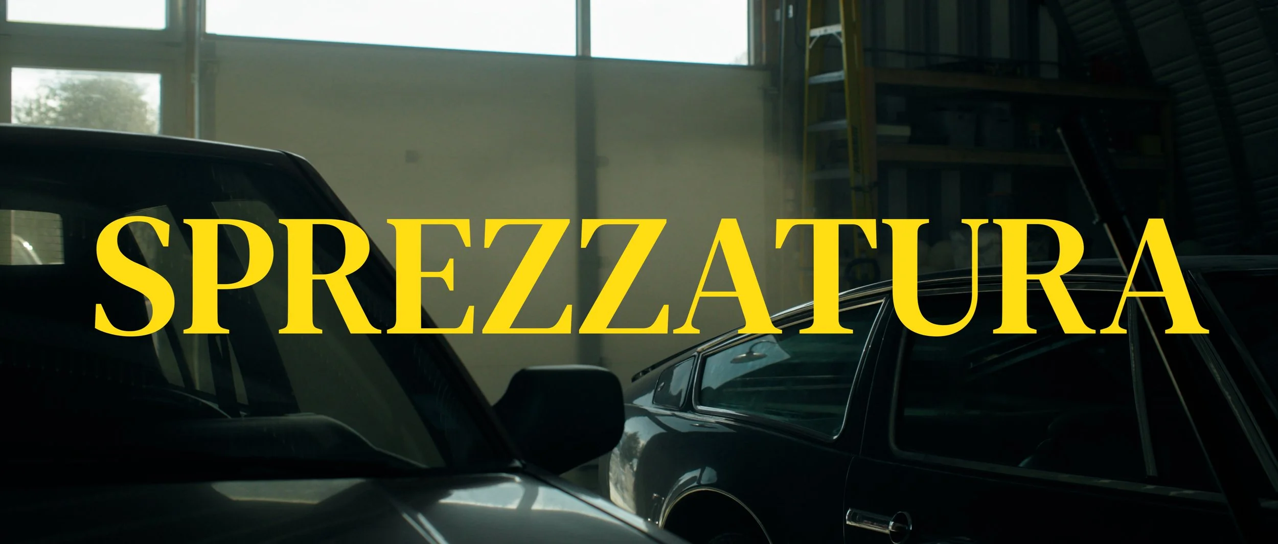 Title card for the documentary 'SPREZZATURA' shot in Singhampton.