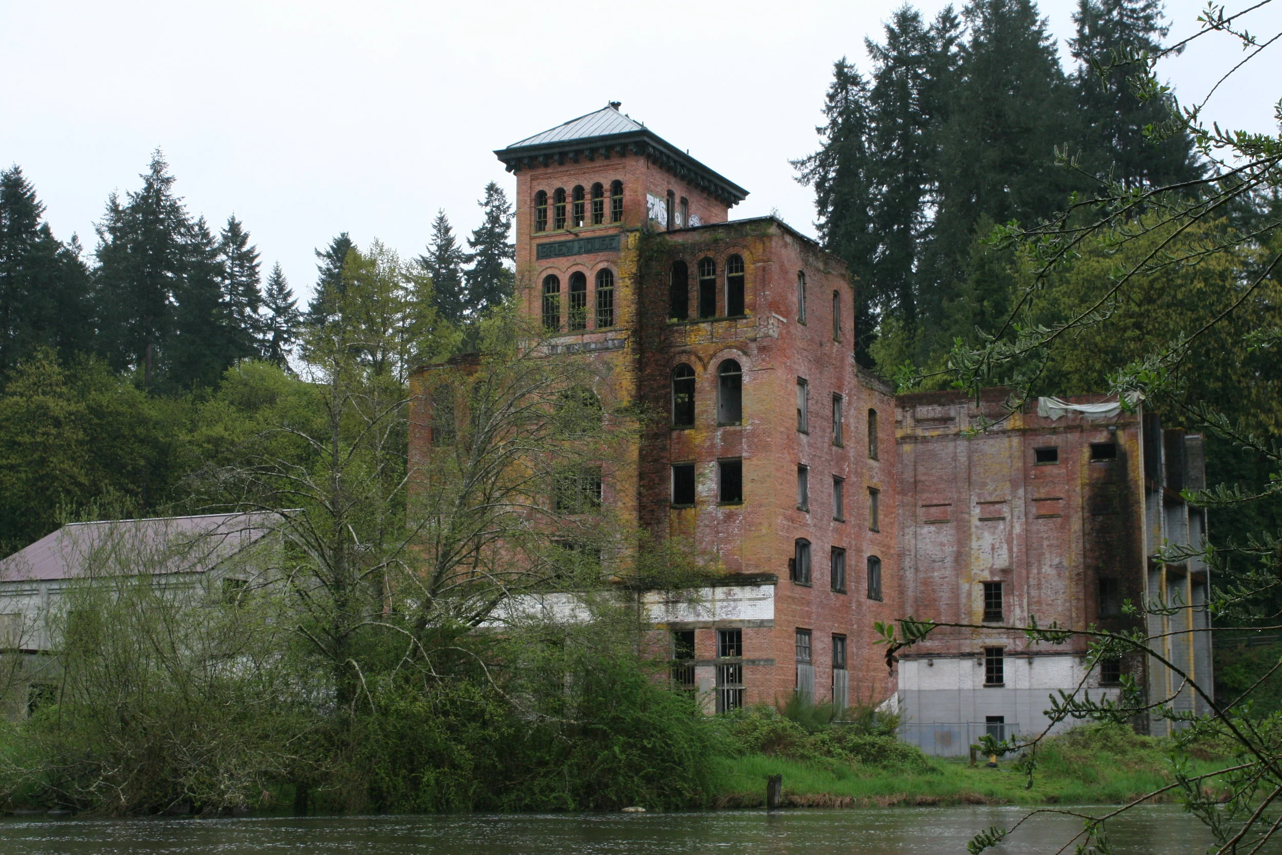 The old brick brewhouse built in 1905. The city of Tumwater now owns it. They’ve taken steps to preserve the building until further plans are made.