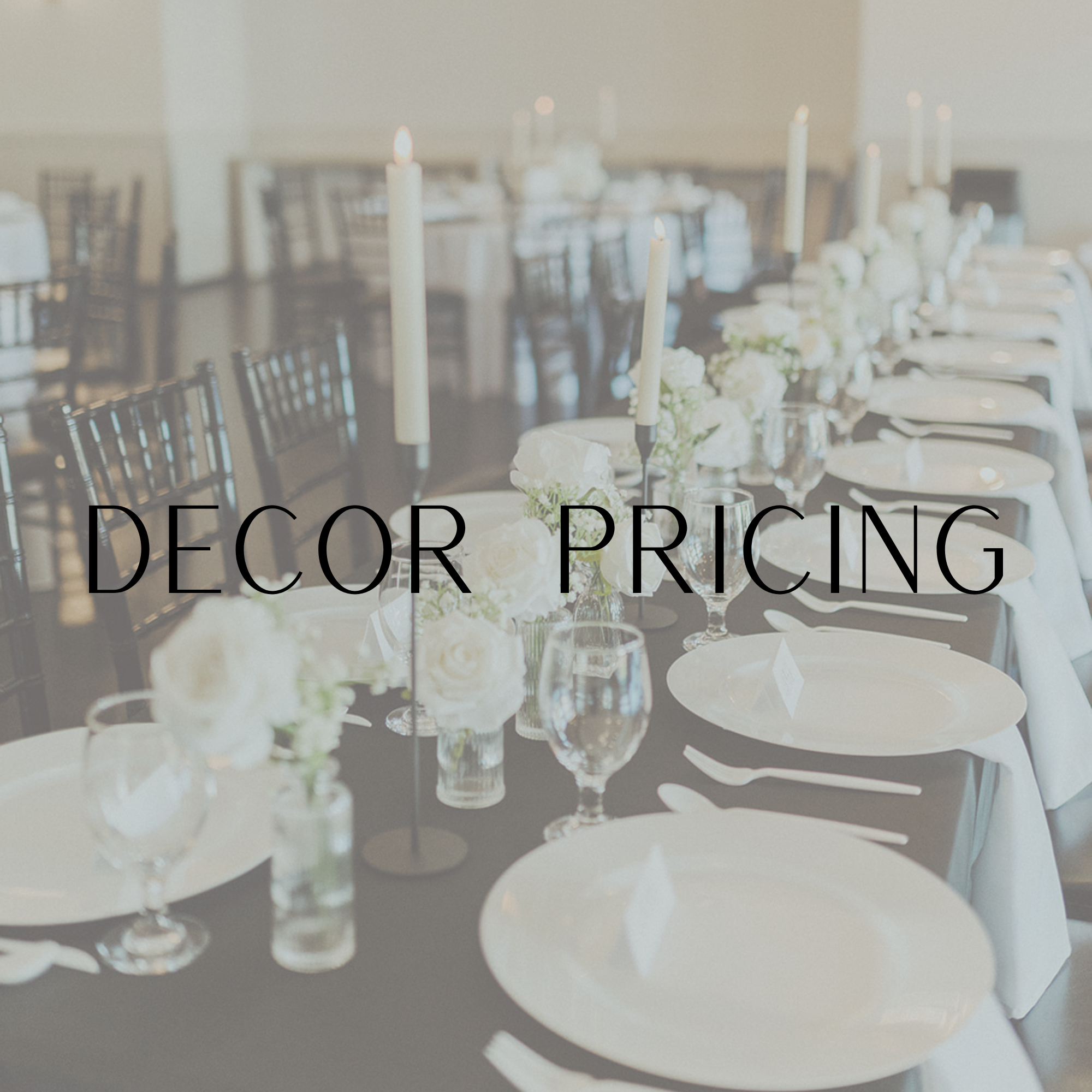 Decor Inventory - Warren Place Venue