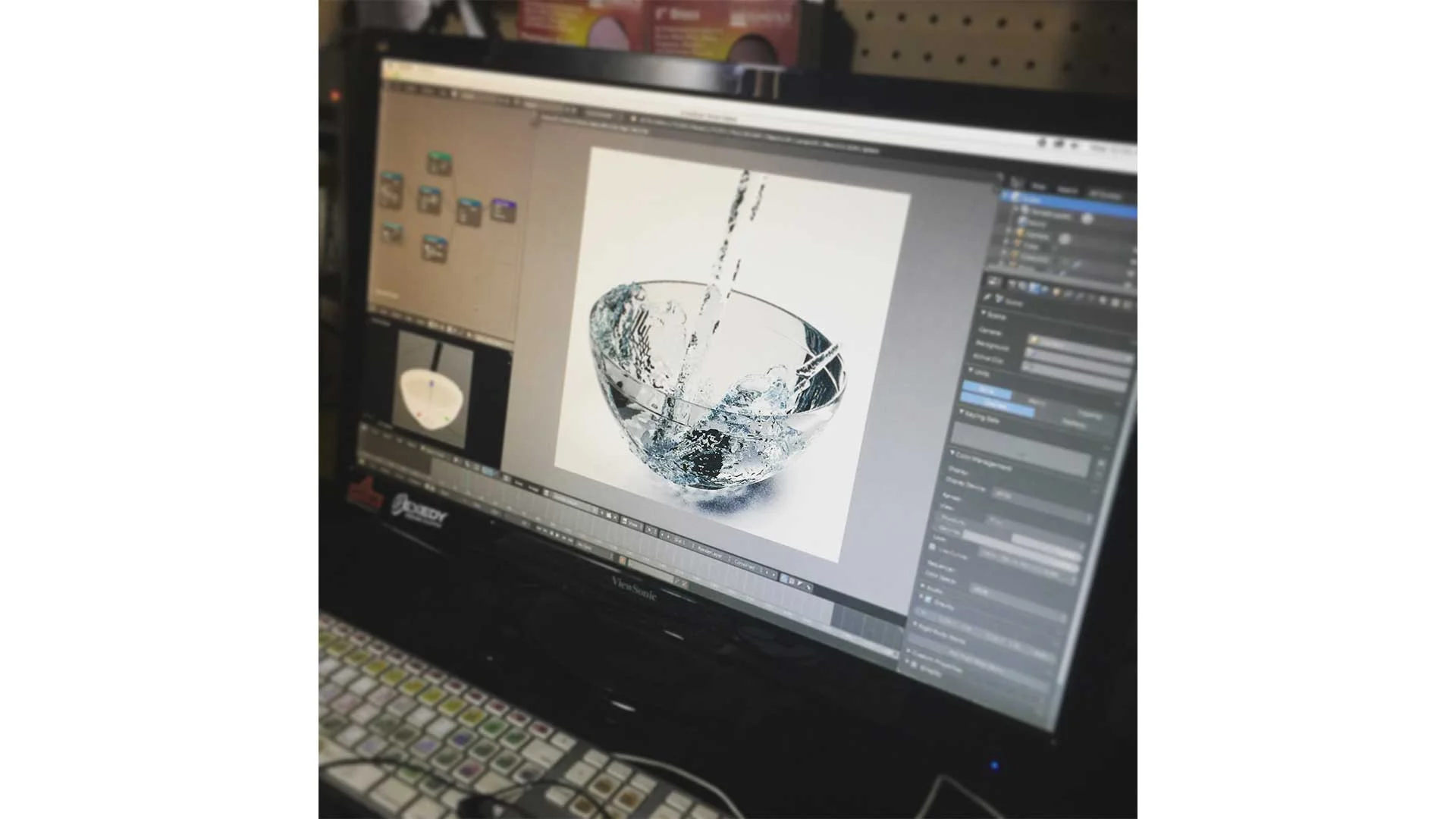  This is how I experimented with some of the water physics in Blender. 
