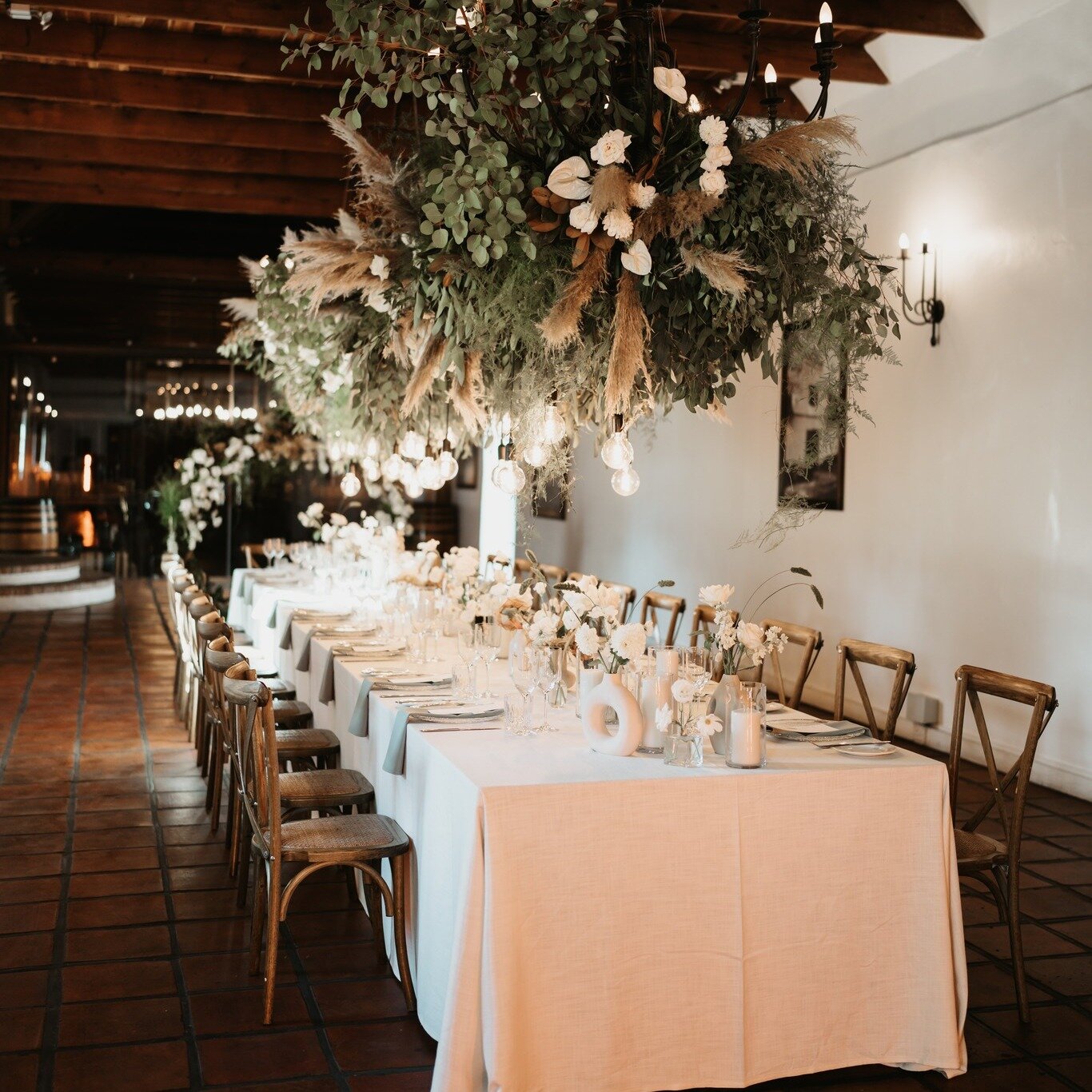 Intimate Dinner Setup for my Lou &amp; Ollie ❤

Service Providers
Venue: @webersburg_wine_estate 
Photographer: TyandEri 
Florals: @bouwerflowers 
Linen: @curated_event 
Lighting: @inandoutevents