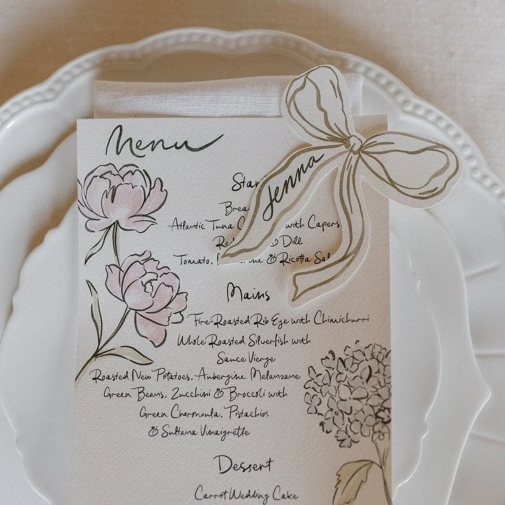 This is your sign that the smallest details can make the biggest impact. Loved bringing all the little moments together with Nicole (the beautiful bride) and Jess from @watercolour_heart_illustration &mdash; every element felt intentional and full of