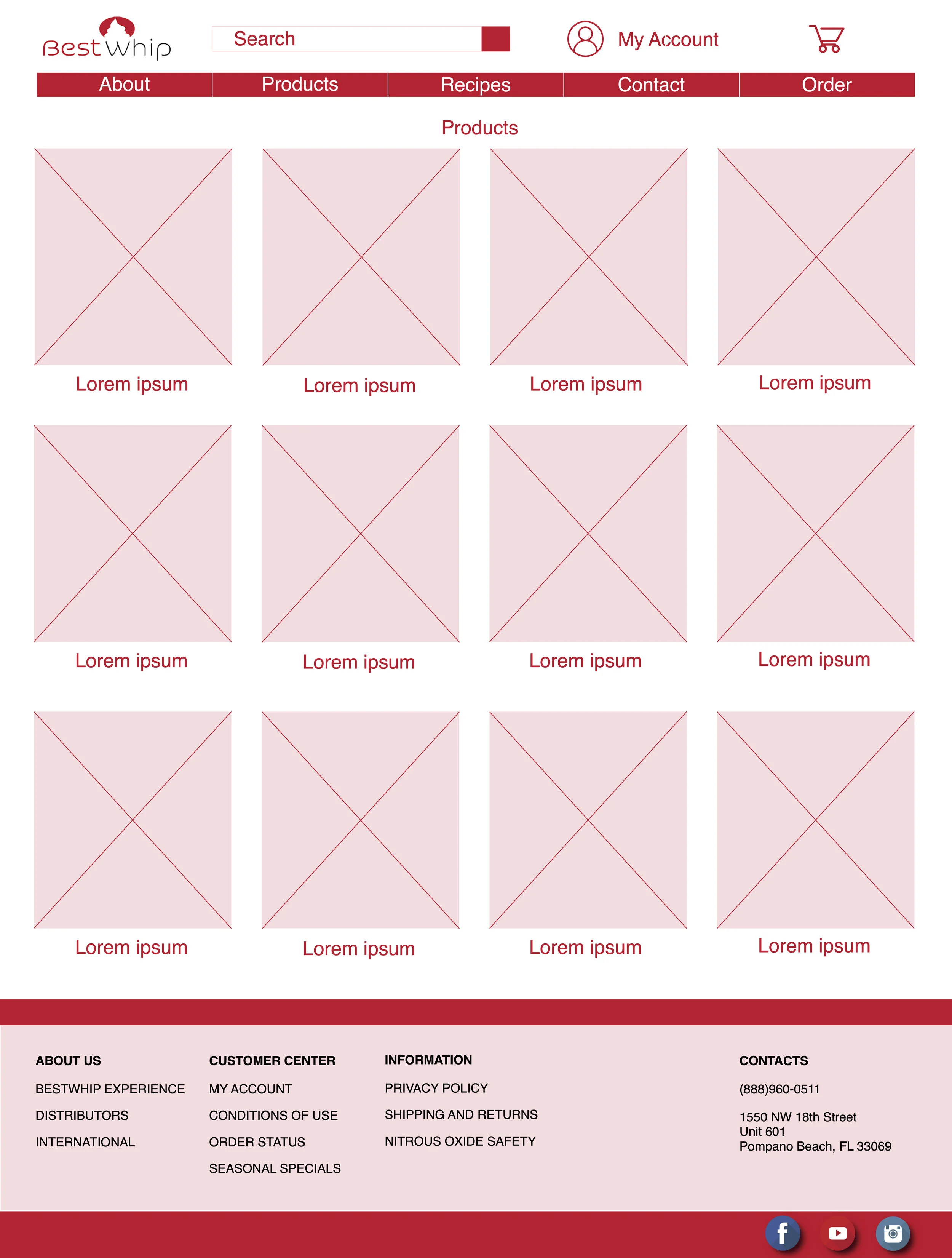 Product Wireframe Page